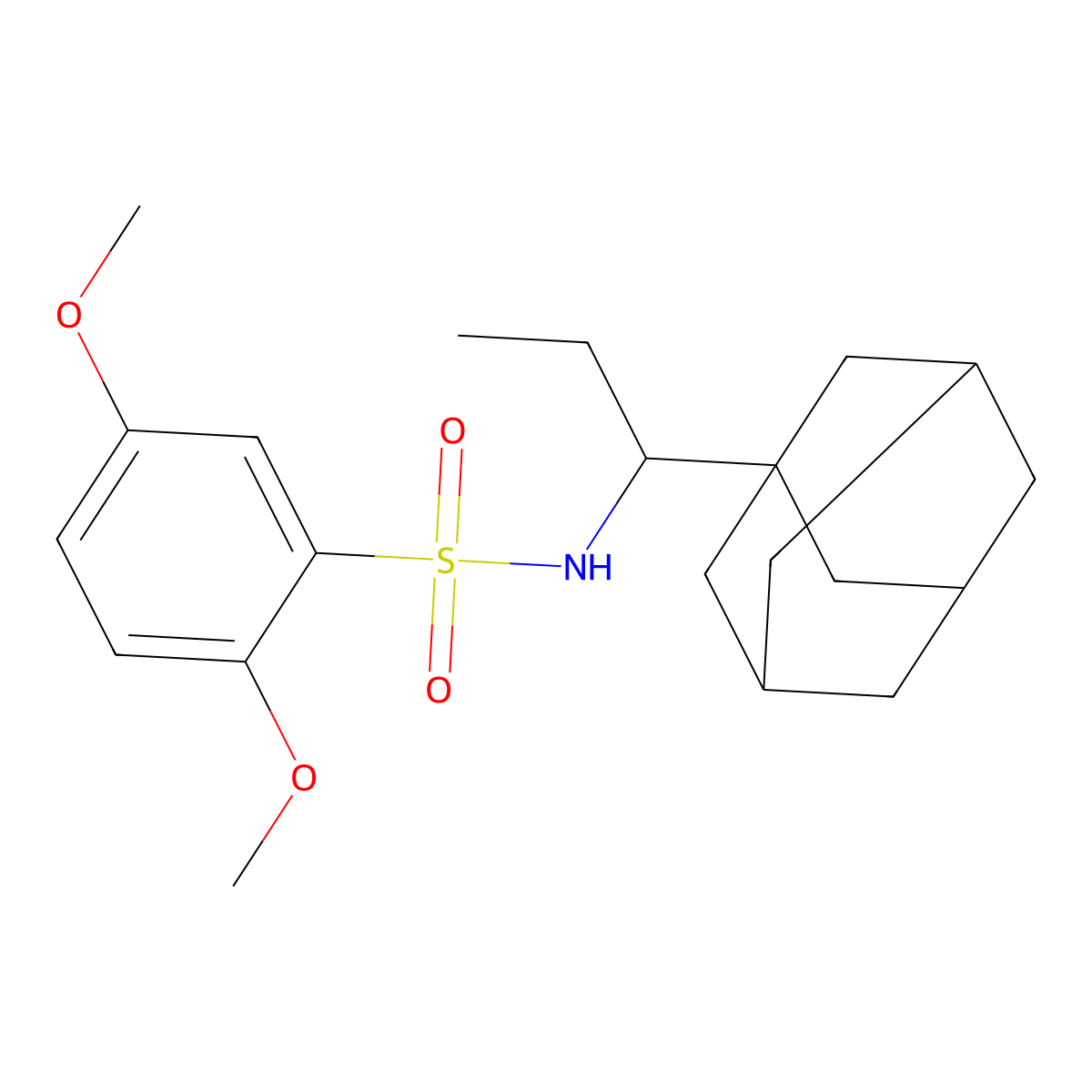 N-(1-Adamantan-1-yl-propyl)-2,5-dimethoxy-benzenesulfonamide molecular structure, CAS 445473-42-7
