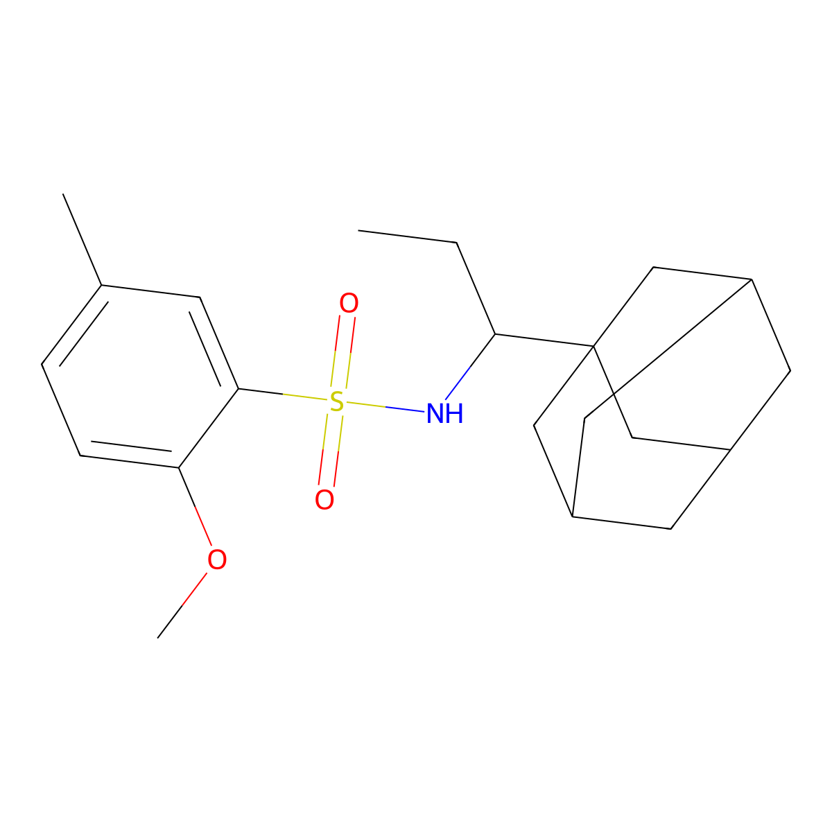 N-[1-(adamantan-1-yl)propyl]-2-methoxy-5-methylbenzene-1-sulfonamide molecular structure, CAS 445473-43-8