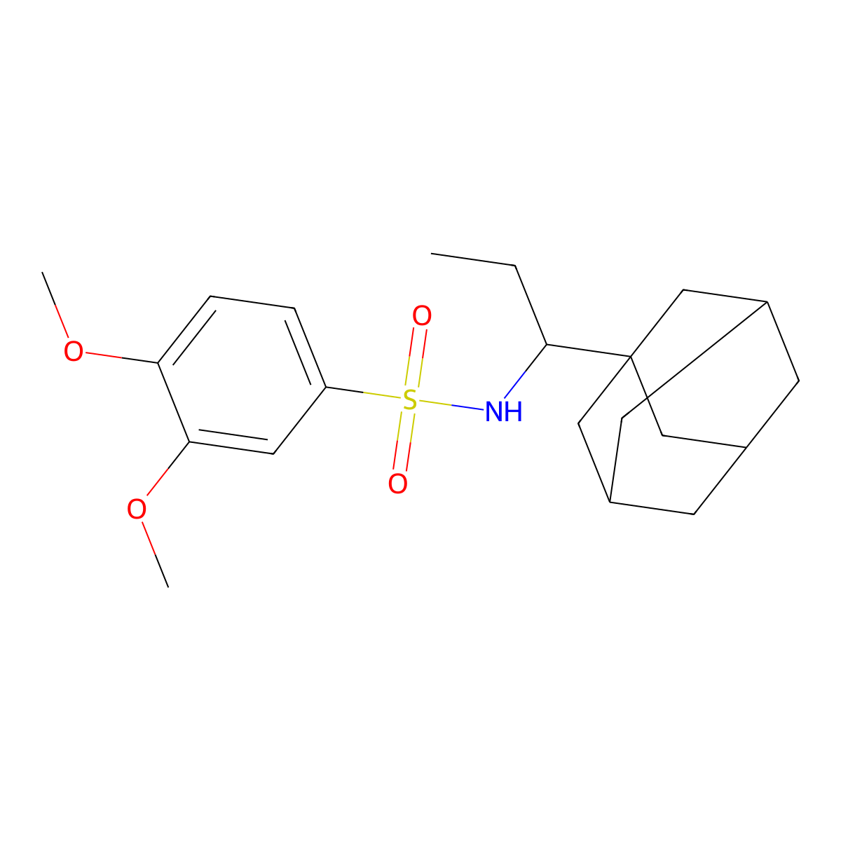 N-[1-(1-Adamantyl)propyl]-3,4-dimethoxybenzenesulfonamide molecular structure, CAS 445473-44-9