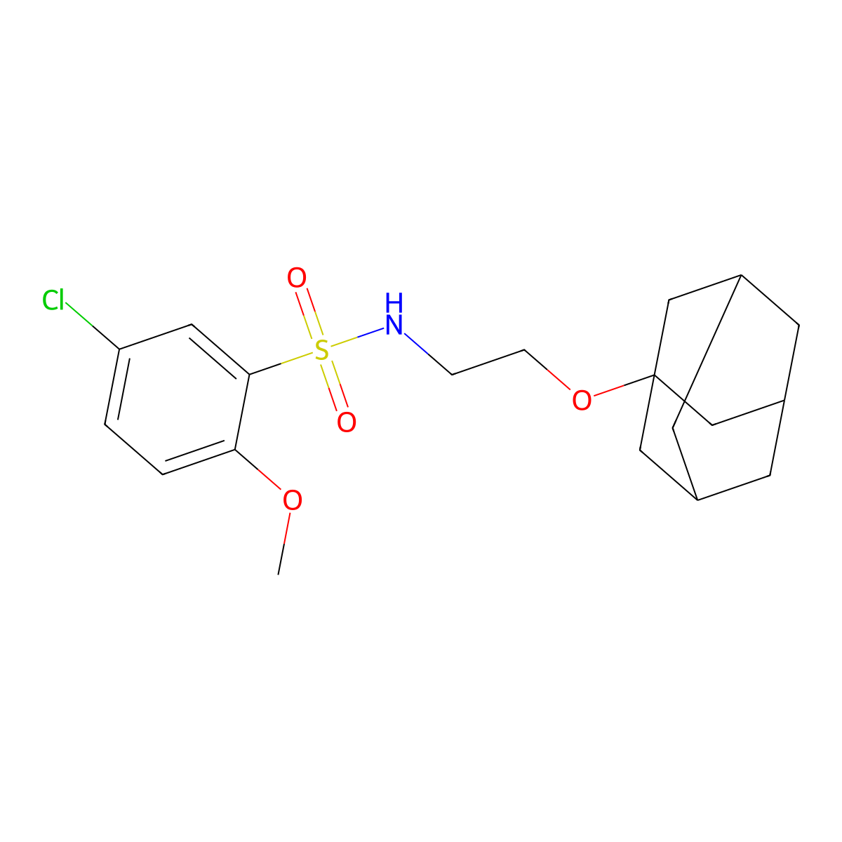N-[2-(1-adamantyloxy)ethyl]-5-chloro-2-methoxybenzenesulfonamide molecular structure, CAS 445473-46-1