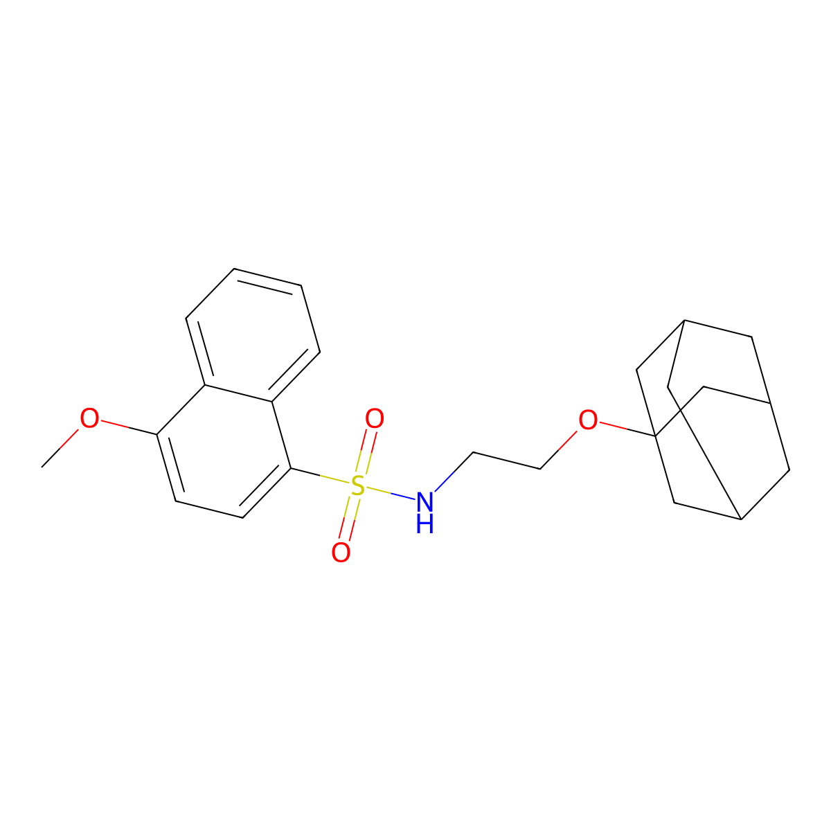(2-Adamantanyloxyethyl)[(4-methoxynaphthyl)sulfonyl]amine molecular structure, CAS 445473-49-4