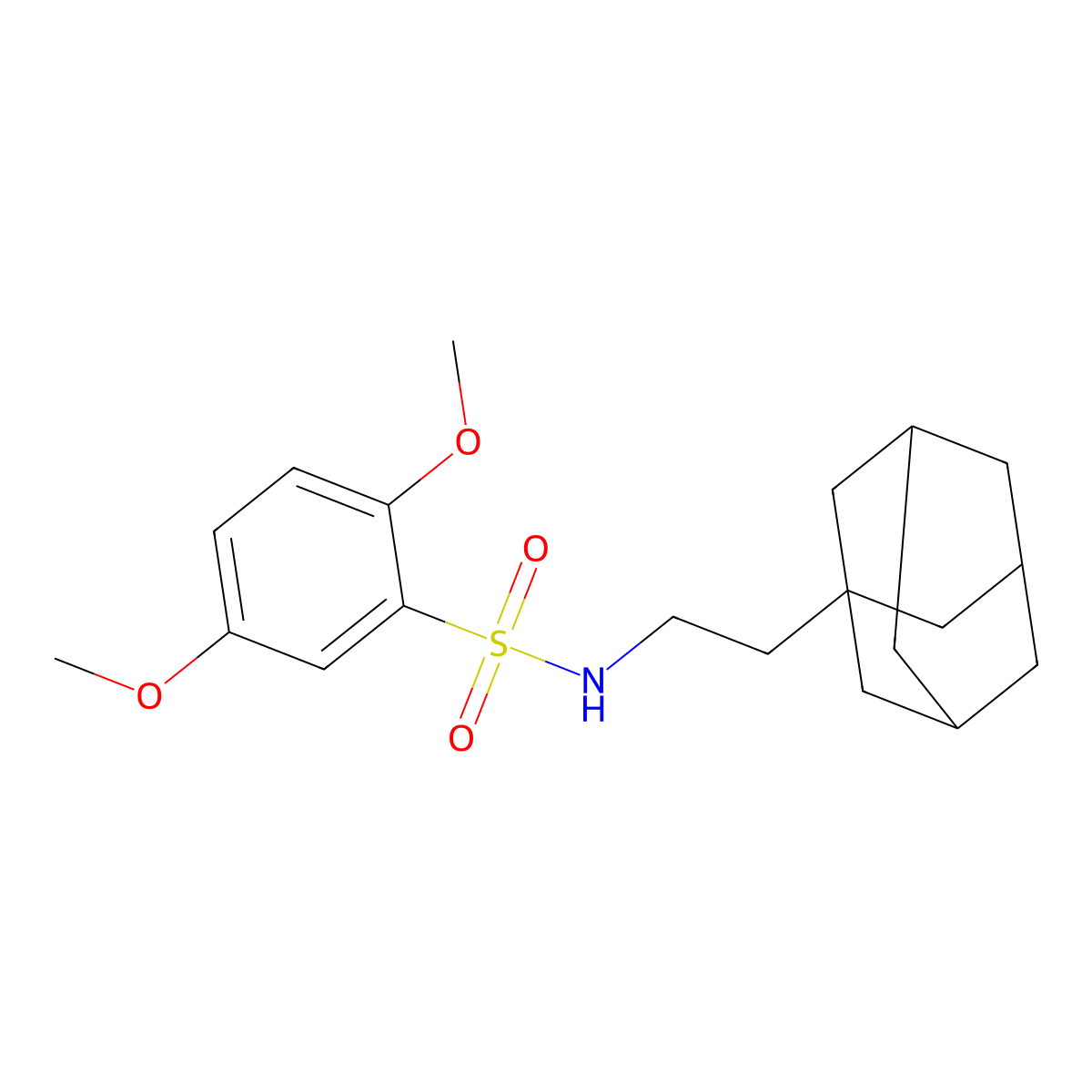 N-[2-(adamantan-1-yl)ethyl]-2,5-dimethoxybenzene-1-sulfonamide molecular structure, CAS 445473-52-9