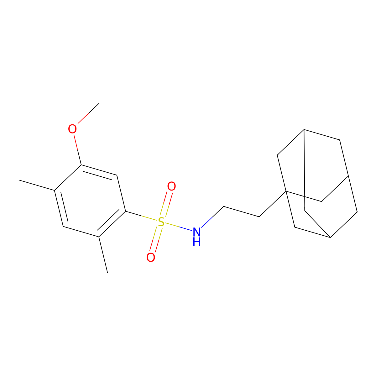 N-[2-(adamantan-1-yl)ethyl]-5-methoxy-2,4-dimethylbenzene-1-sulfonamide molecular structure, CAS 445473-55-2