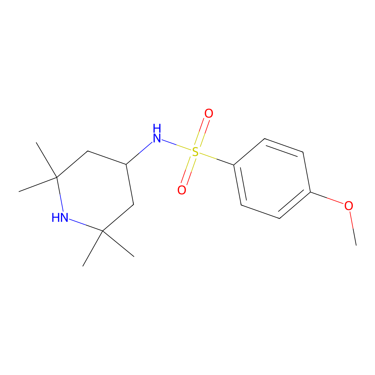 4-methoxy-N-(2,2,6,6-tetramethylpiperidin-4-yl)benzenesulfonamide molecular structure, CAS 445473-56-3