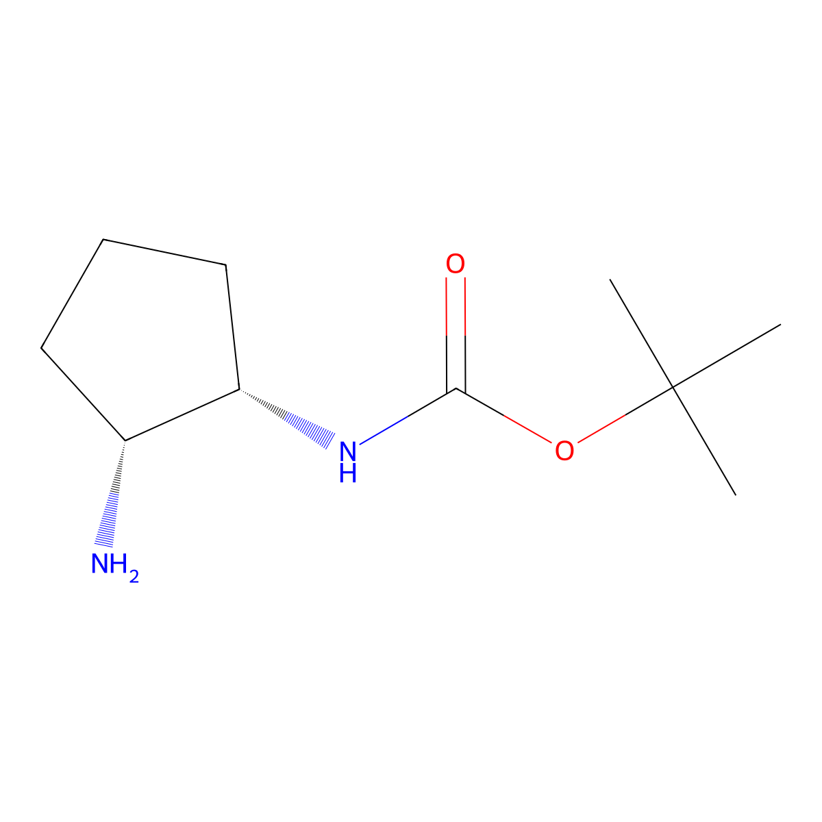 tert-butyl N-[(1S,2R)-2-aminocyclopentyl]carbamate molecular structure, CAS 445479-01-6