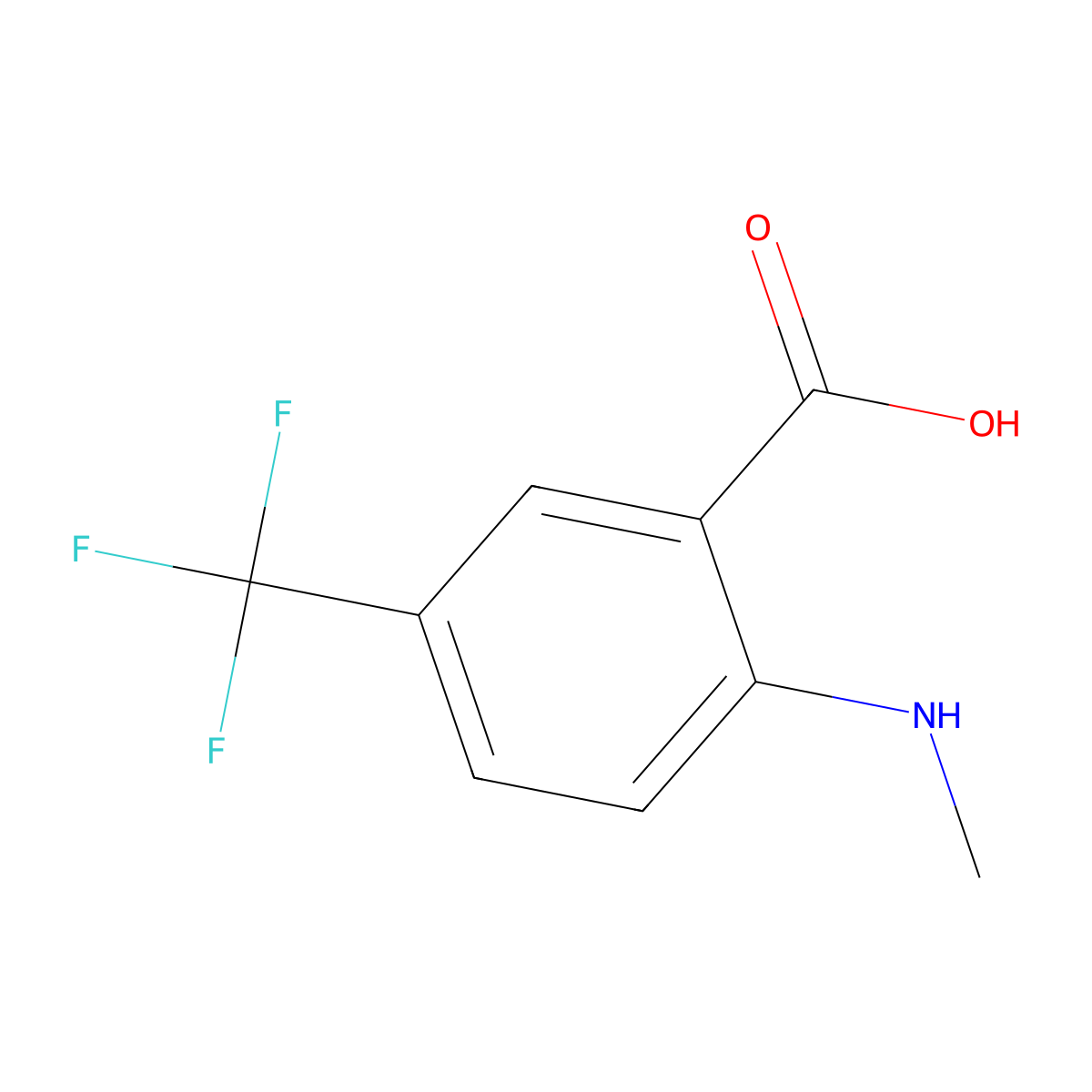 2-(Methylamino)-5-(trifluoromethyl)benzoic acid molecular structure, CAS 445479-60-7