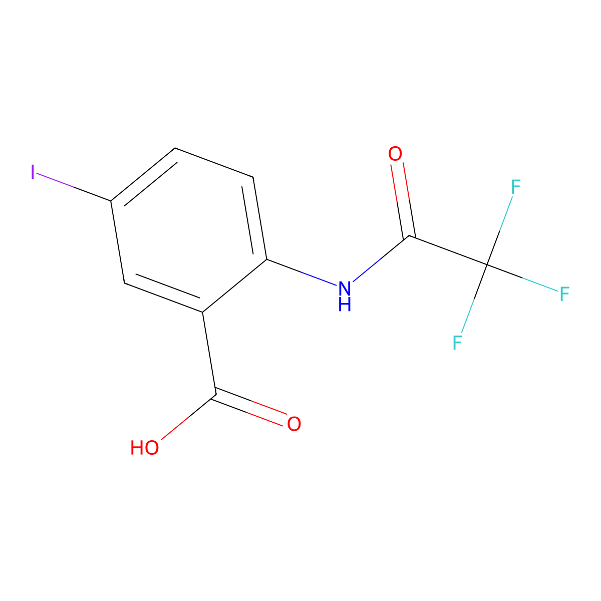 5-Iodo-2-(2,2,2-trifluoroacetamido)benzoic acid molecular structure, CAS 445479-81-2