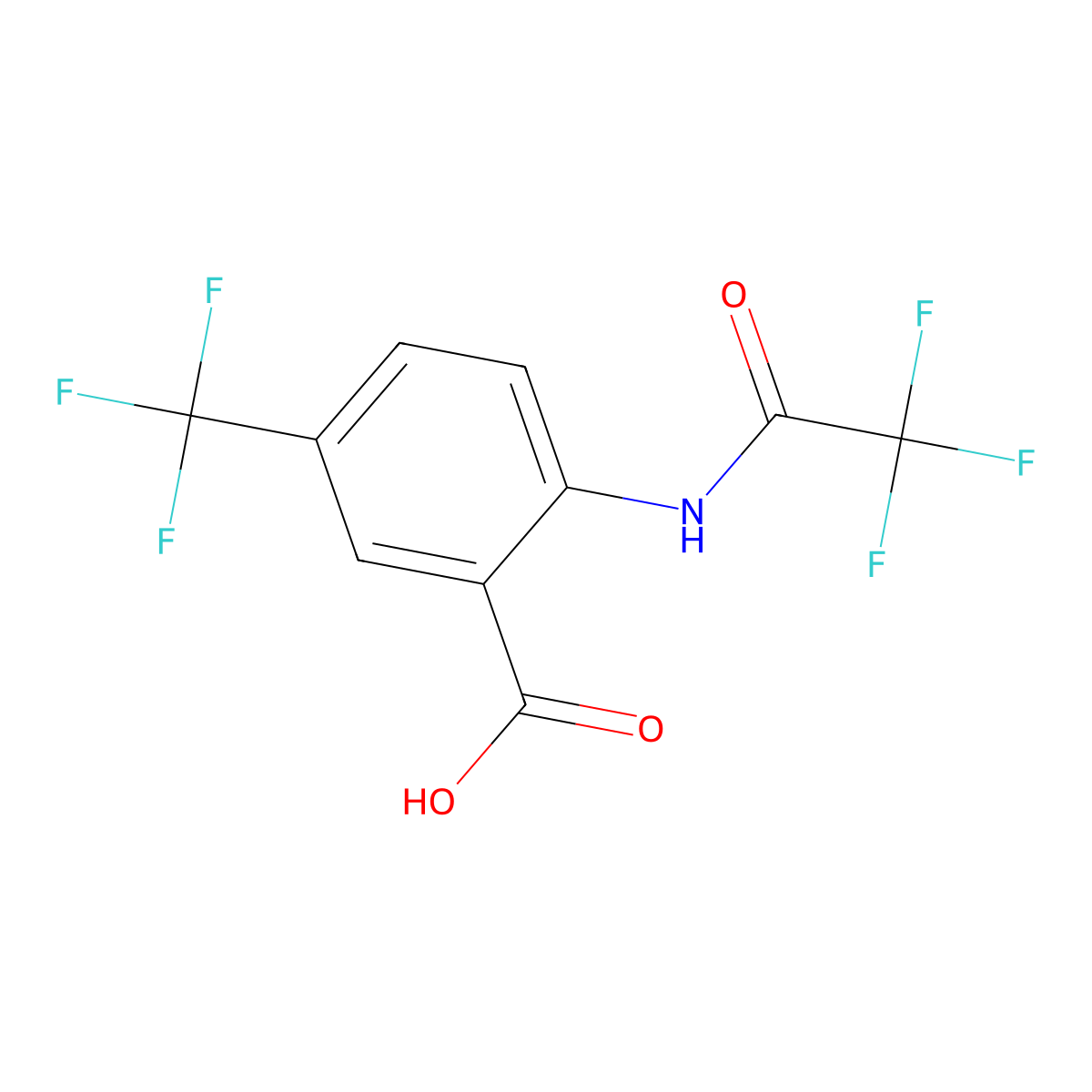 2-(Trifluoroacetamido)-5-(trifluoromethyl)benzoic acid molecular structure, CAS 445480-00-2