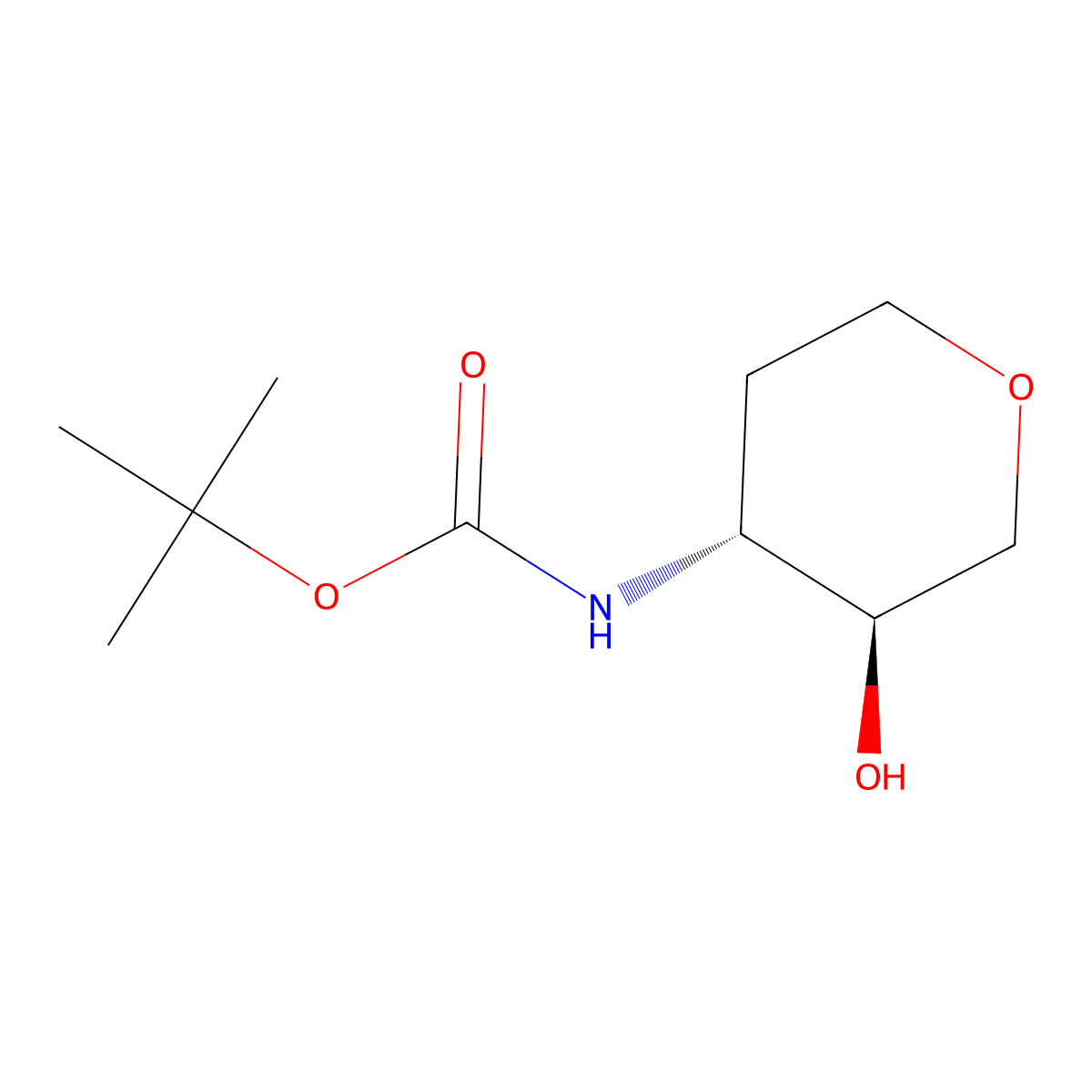 rac-tert-butyl N-[(3R,4S)-3-hydroxyoxan-4-yl]carbamate molecular structure, CAS 445480-33-1