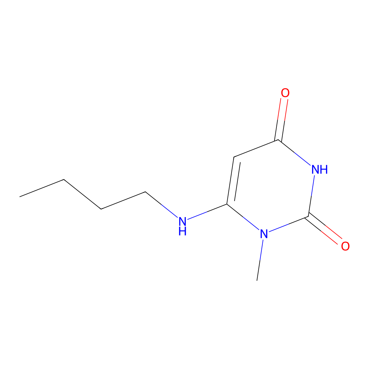 6-(butylamino)-1-methylpyrimidine-2,4(1H,3H)-dione molecular structure, CAS 445481-65-2