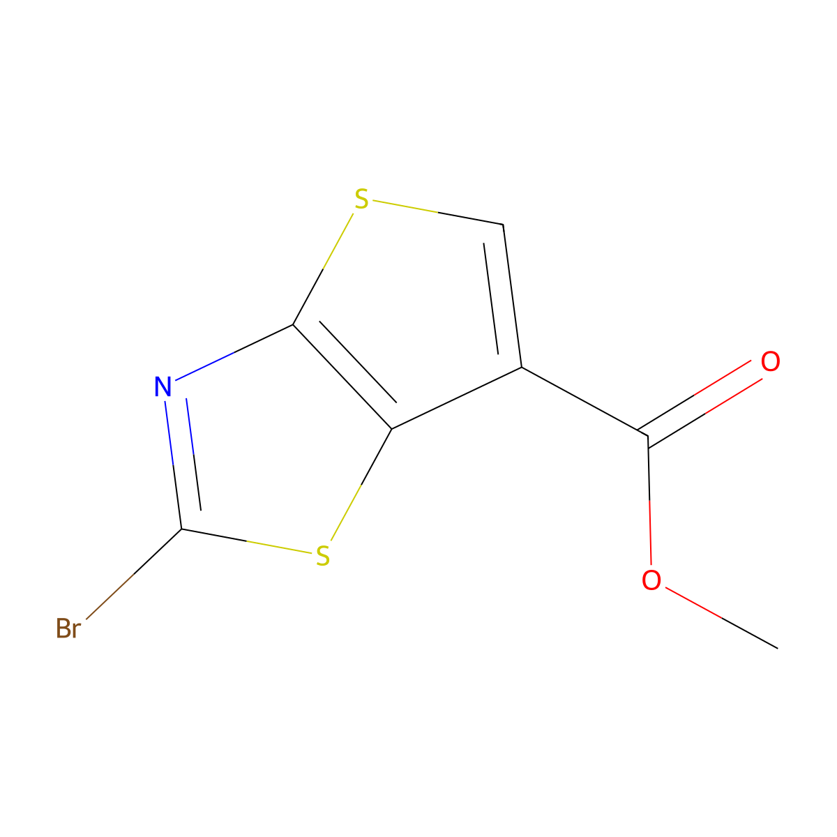 Methyl 2-bromothieno[2,3-d][1,3]thiazole-6-carboxylate molecular structure, CAS 445483-43-2