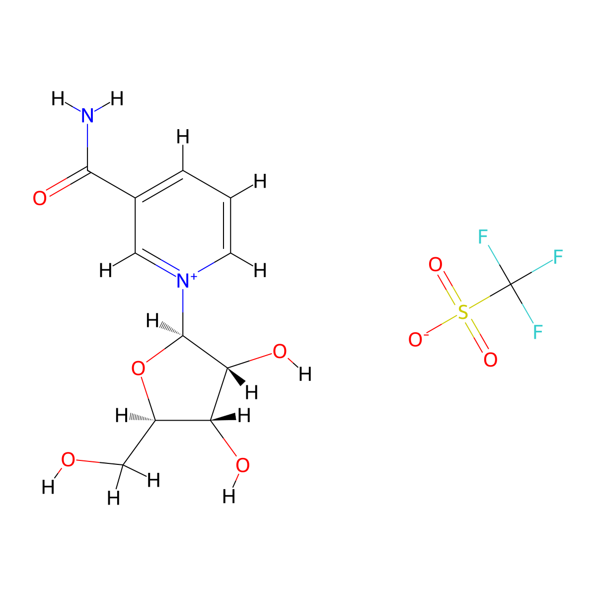 Ribosylnicotinamide Triflate molecular structure, CAS 445489-49-6