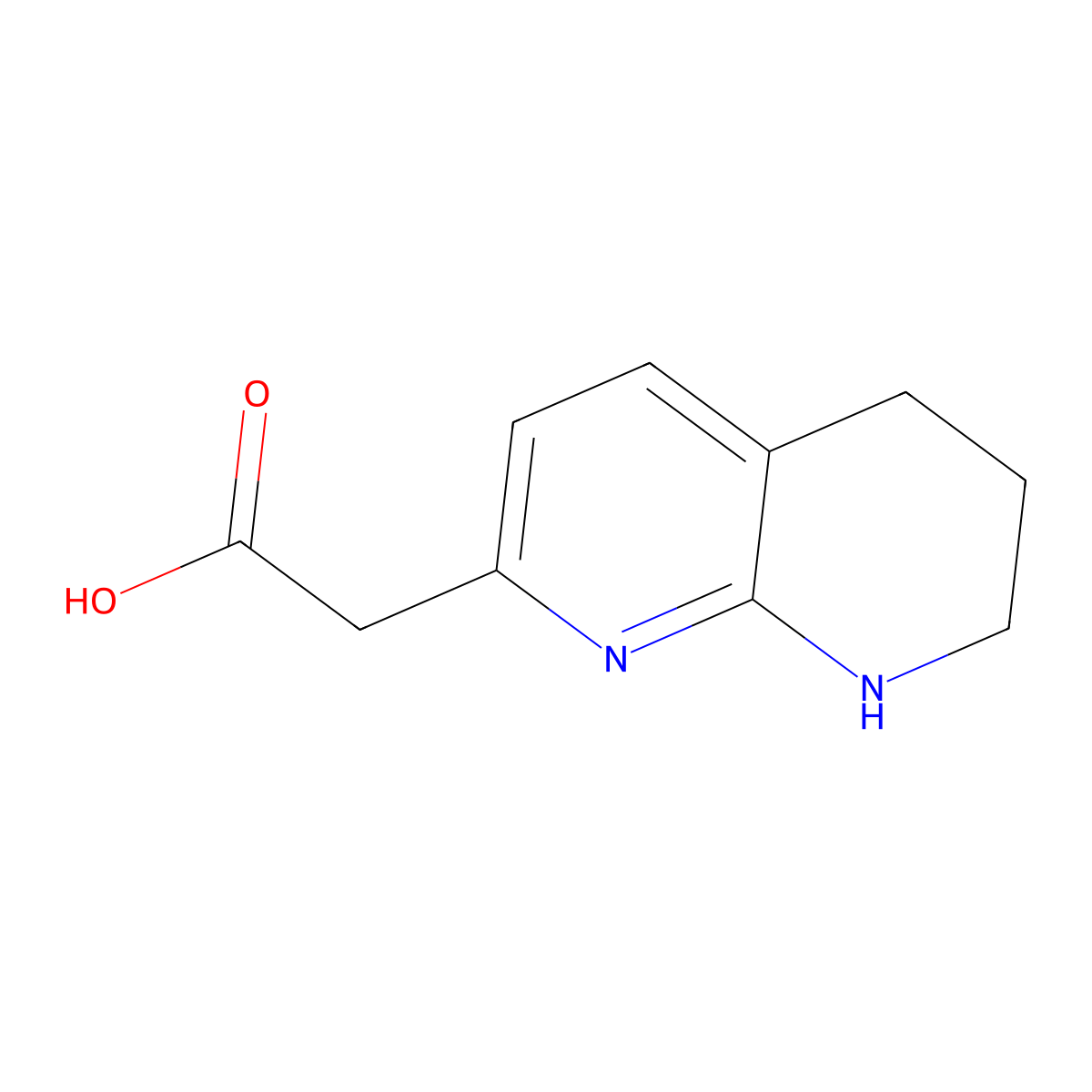 (5,6,7,8-Tetrahydro-1,8-naphthyridin-2-yl)acetic acid molecular structure, CAS 445490-61-9