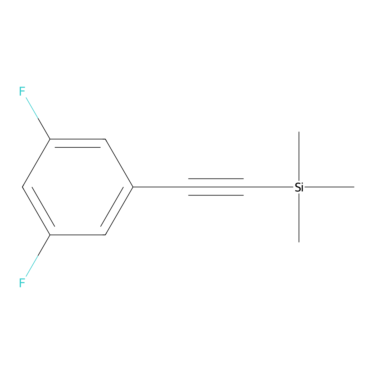 (3,5-Difluorophenylethynyl)trimethylsilane molecular structure, CAS 445491-09-8
