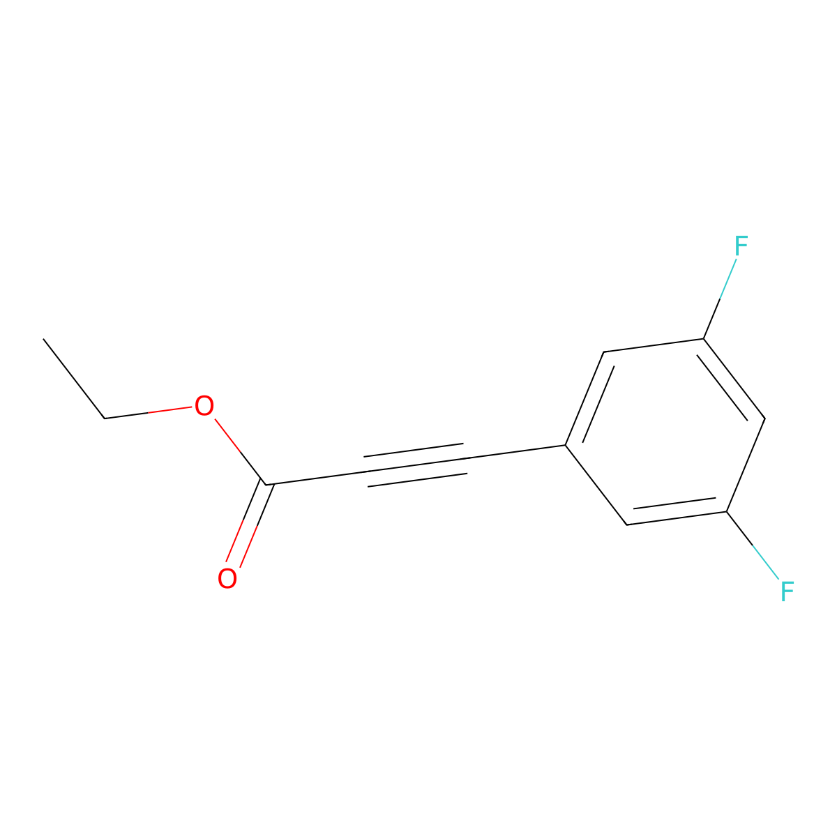 Ethyl 3-(3,5-difluorophenyl)-2-propynoate molecular structure, CAS 445491-10-1