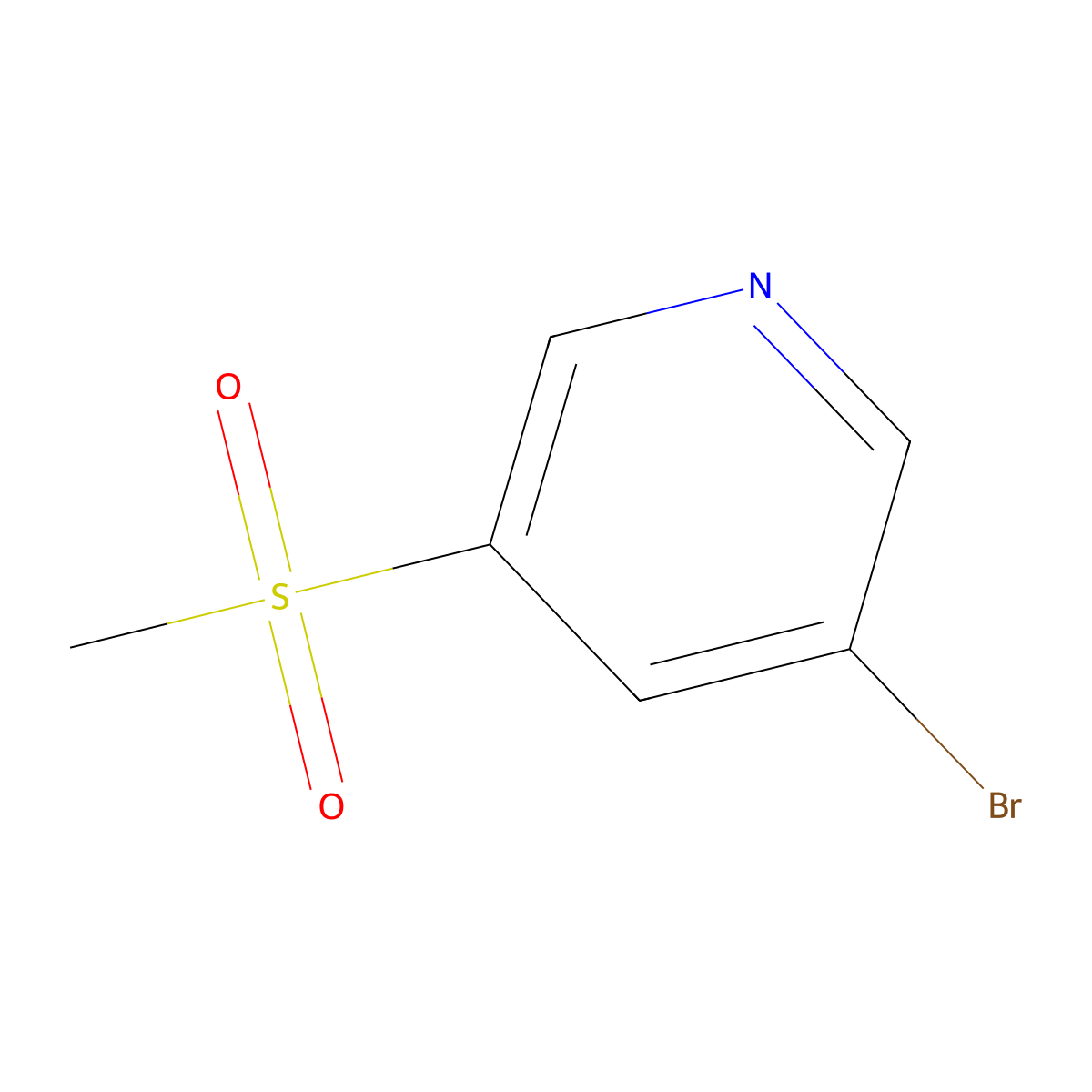 3-Bromo-5-(methylsulfonyl)pyridine molecular structure, CAS 445491-71-4