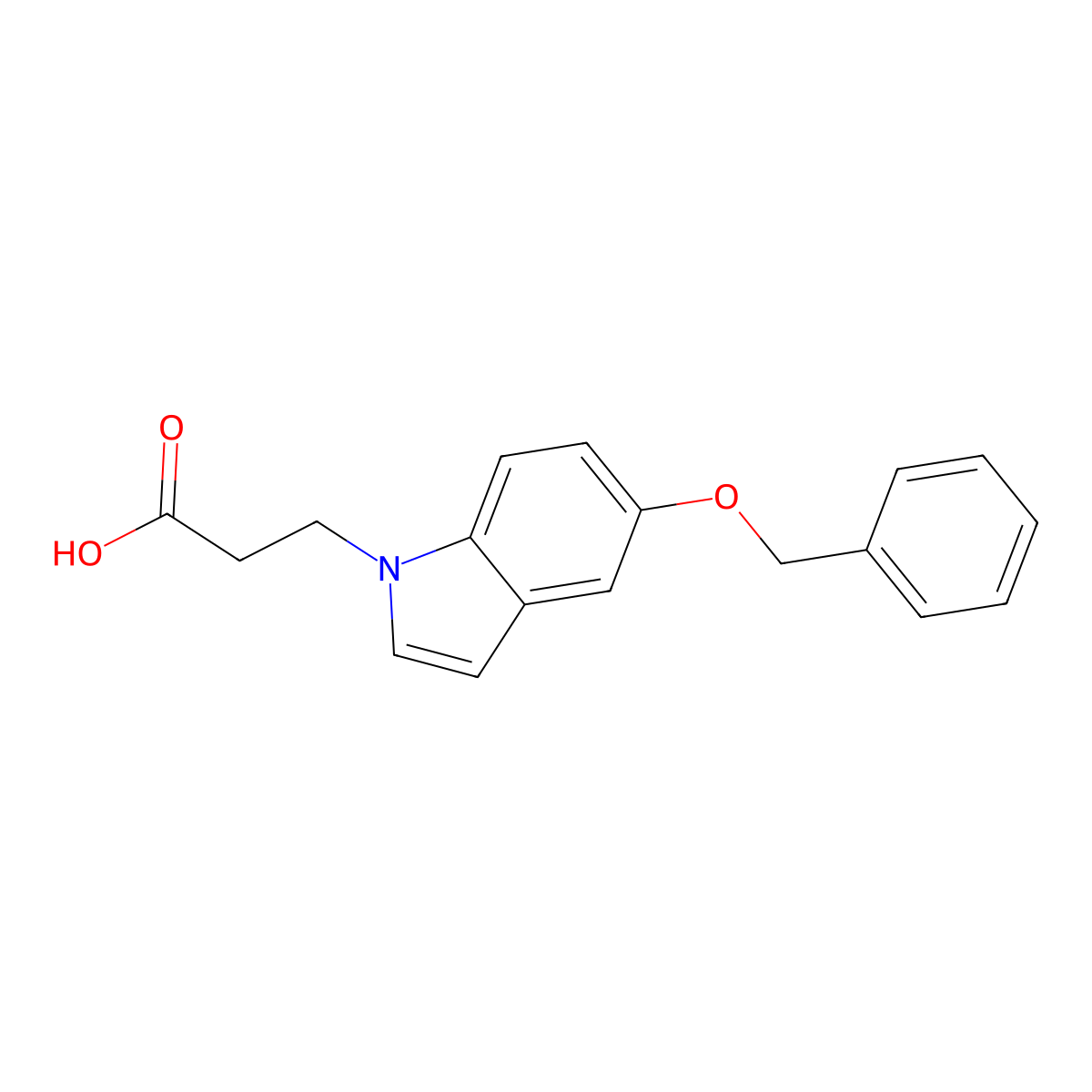 3-[5-(benzyloxy)-1H-indol-1-yl]propanoic acid molecular structure, CAS 445492-18-2
