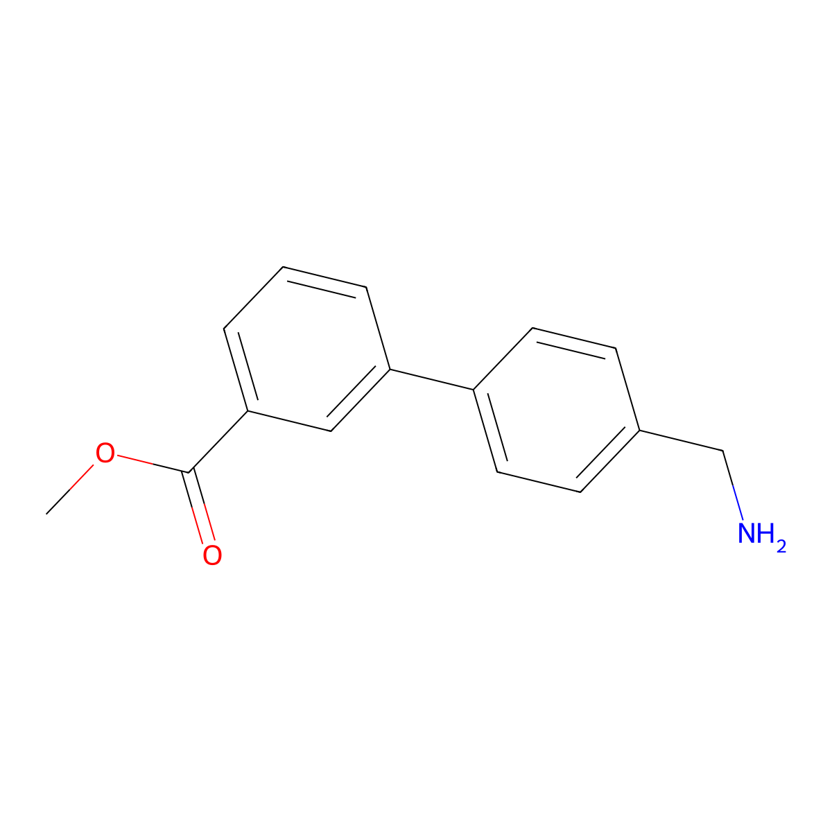 Methyl 3-[4-(aminomethyl)phenyl]benzoate molecular structure, CAS 445492-67-1
