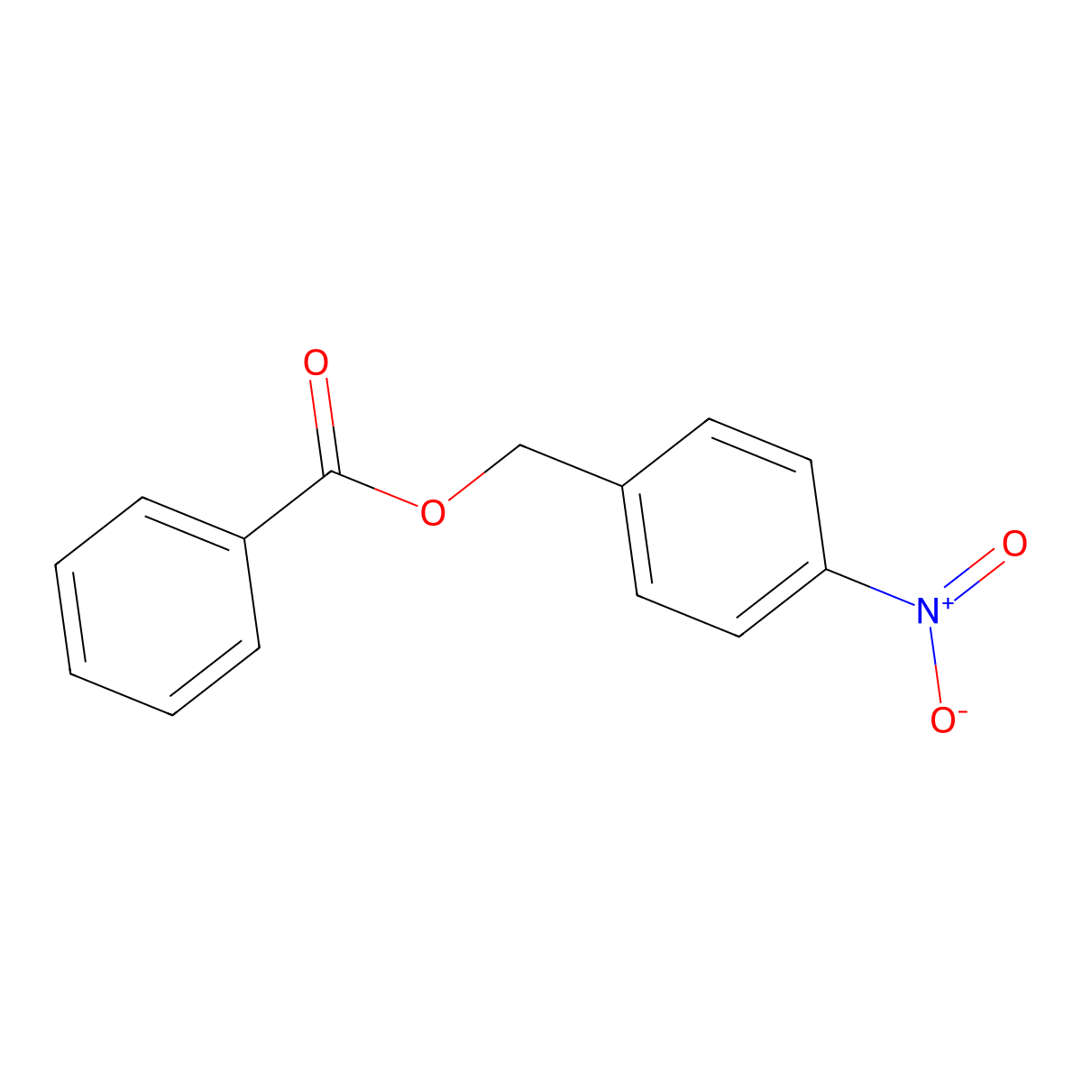 Benzyl alcohol, p-nitro-, benzoate molecular structure, CAS 4457-41-4
