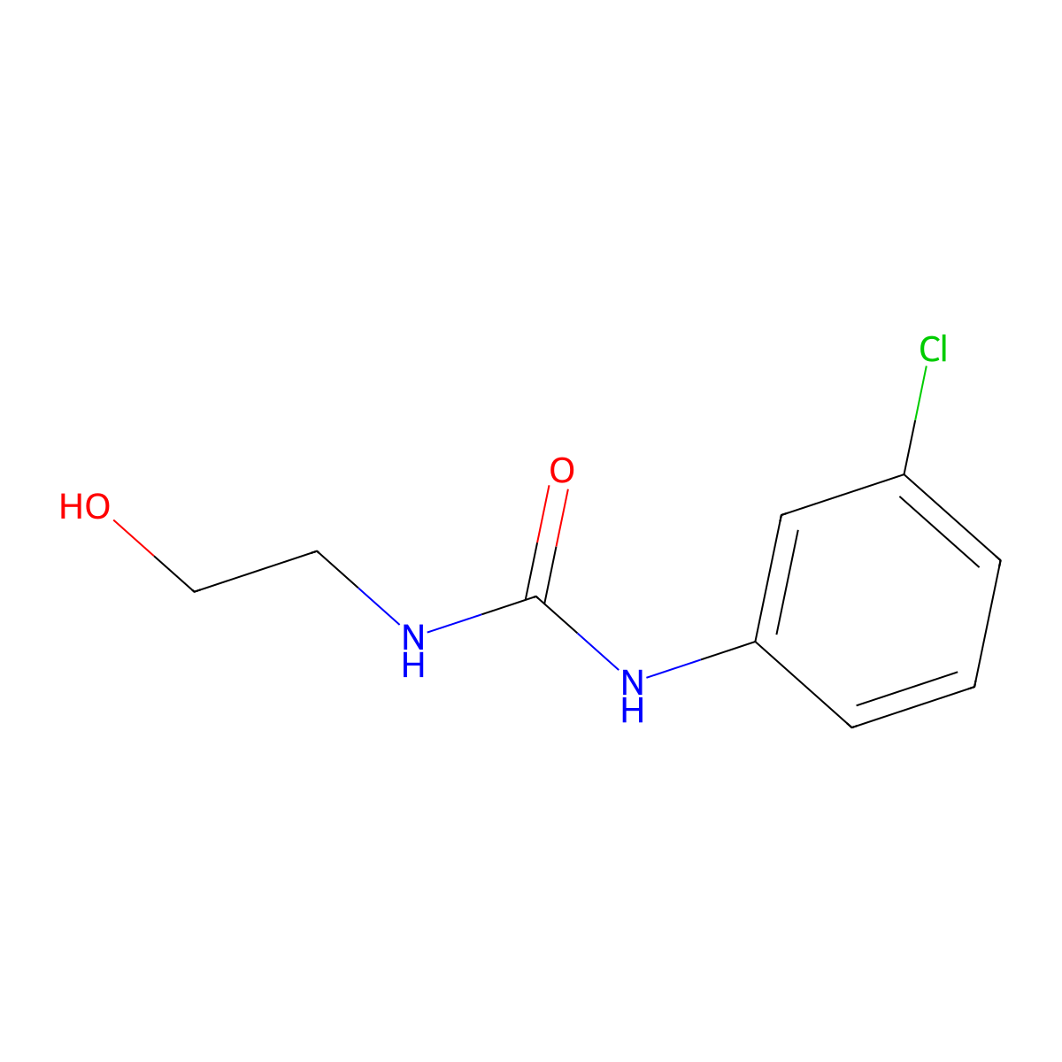 N-(3-Chlorophenyl)-N'-(2-hydroxyethyl)urea molecular structure, CAS 4459-90-9