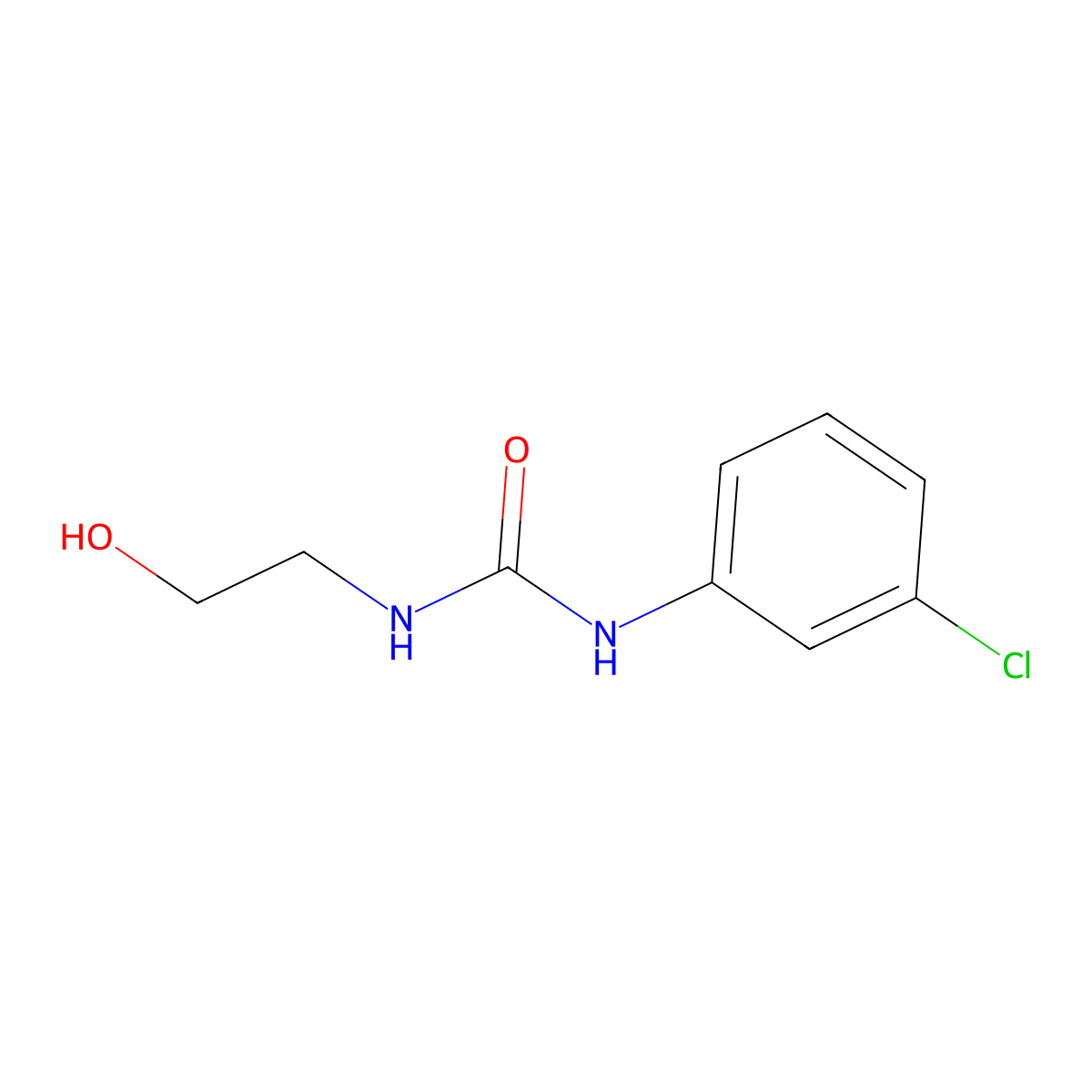 N-(3-Chlorophenyl)-N'-(2-hydroxyethyl)urea molecular structure, CAS 4459-90-9