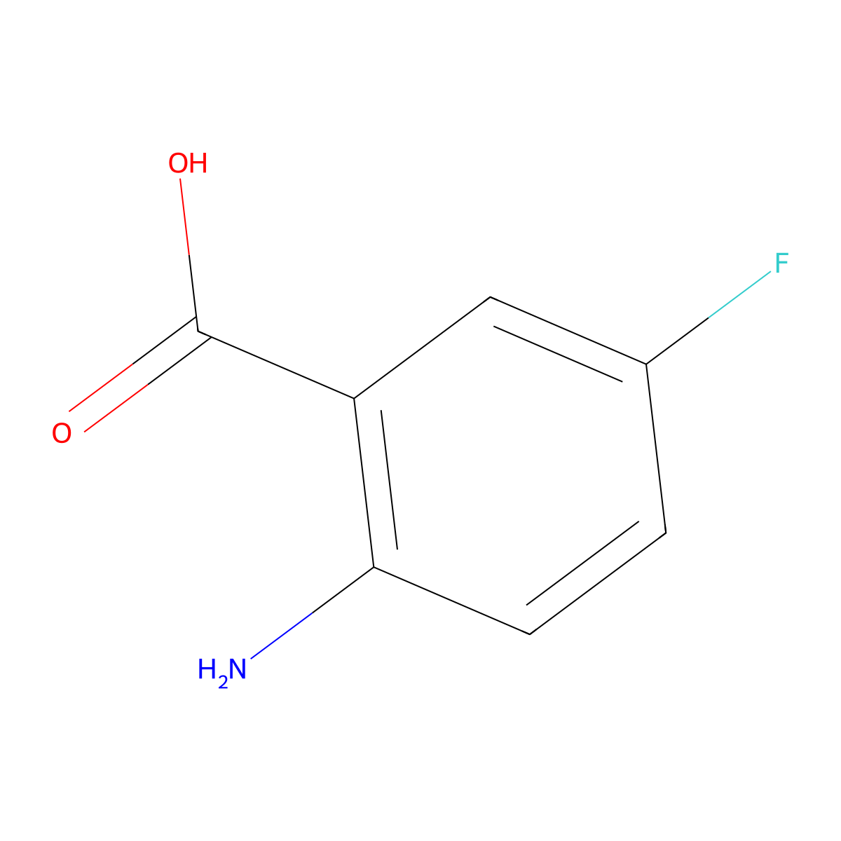2-Amino-5-fluorobenzoic acid molecular structure, CAS 446-08-2
