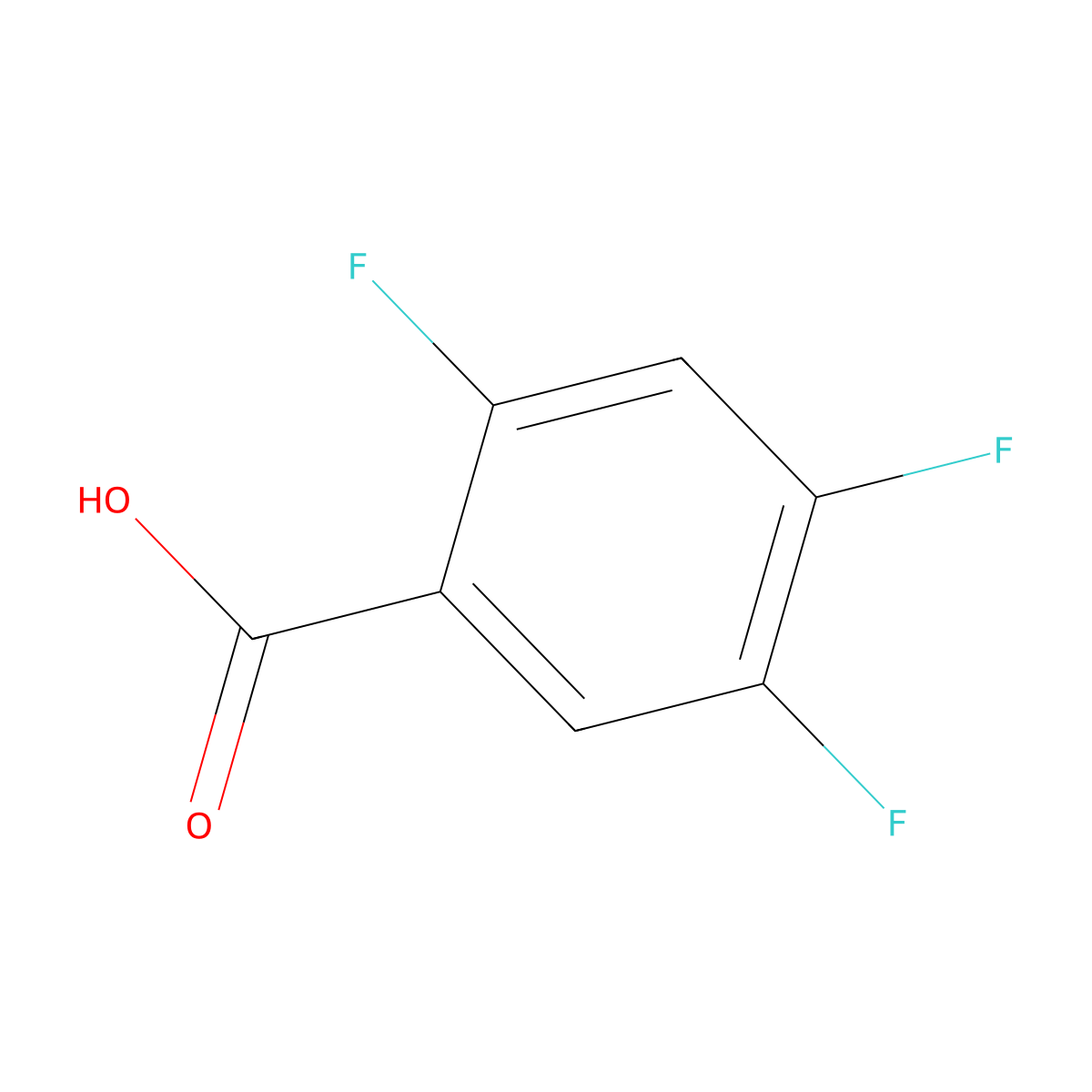 2,4,5-Trifluorobenzoic acid molecular structure, CAS 446-17-3