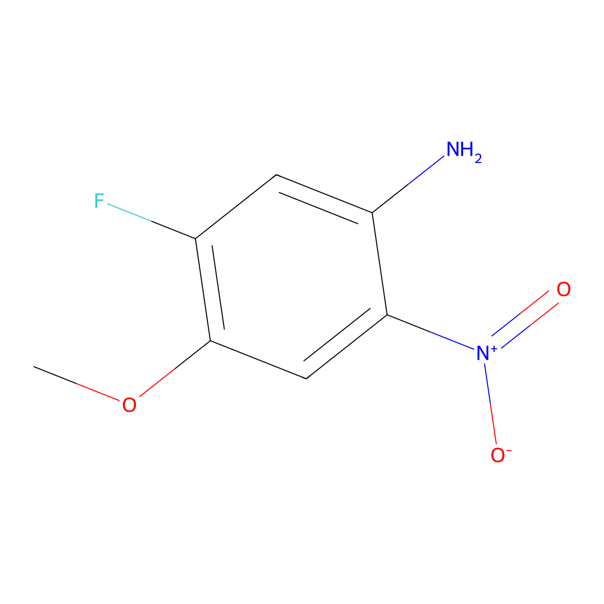 5-Fluoro-4-methoxy-2-nitroaniline molecular structure, CAS 446-20-8