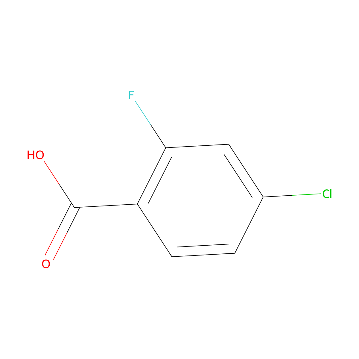 4-Chloro-2-fluorobenzoic acid molecular structure, CAS 446-30-0