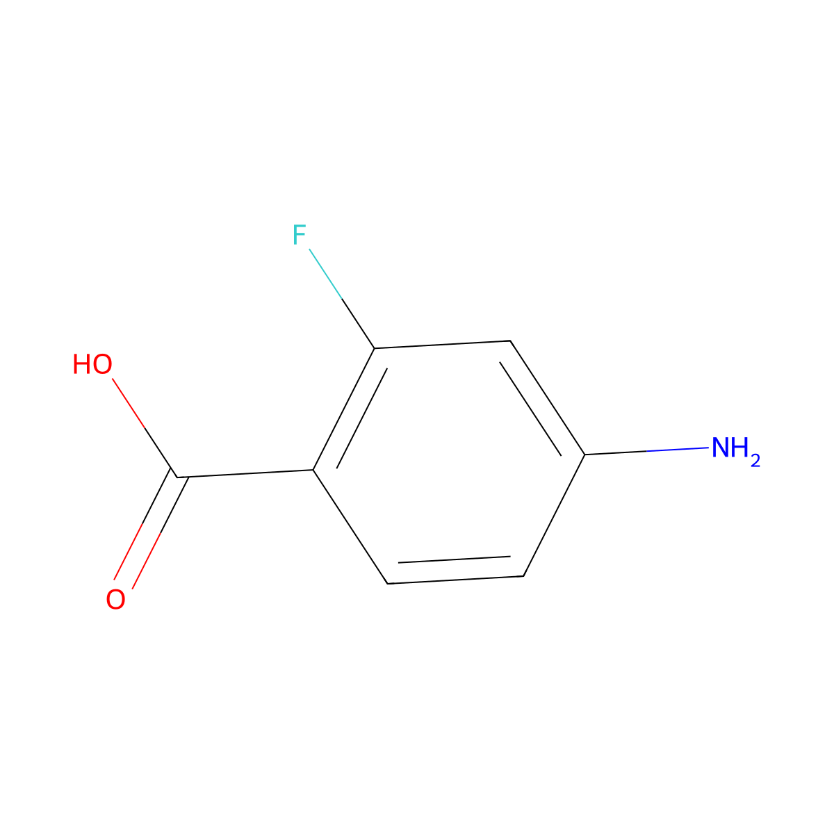 4-Amino-2-fluorobenzoic acid molecular structure, CAS 446-31-1