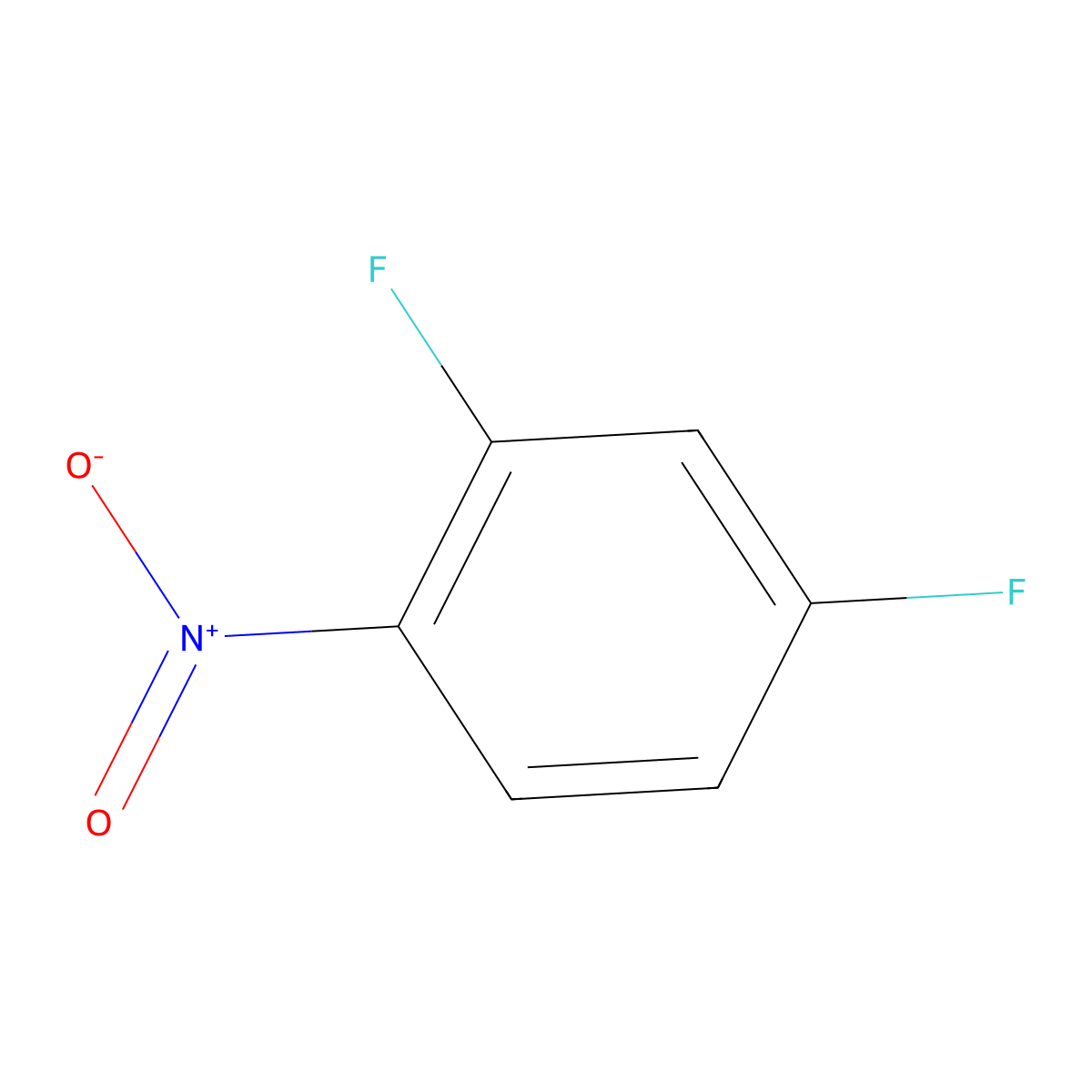 2,4-Difluoronitrobenzene molecular structure, CAS 446-35-5