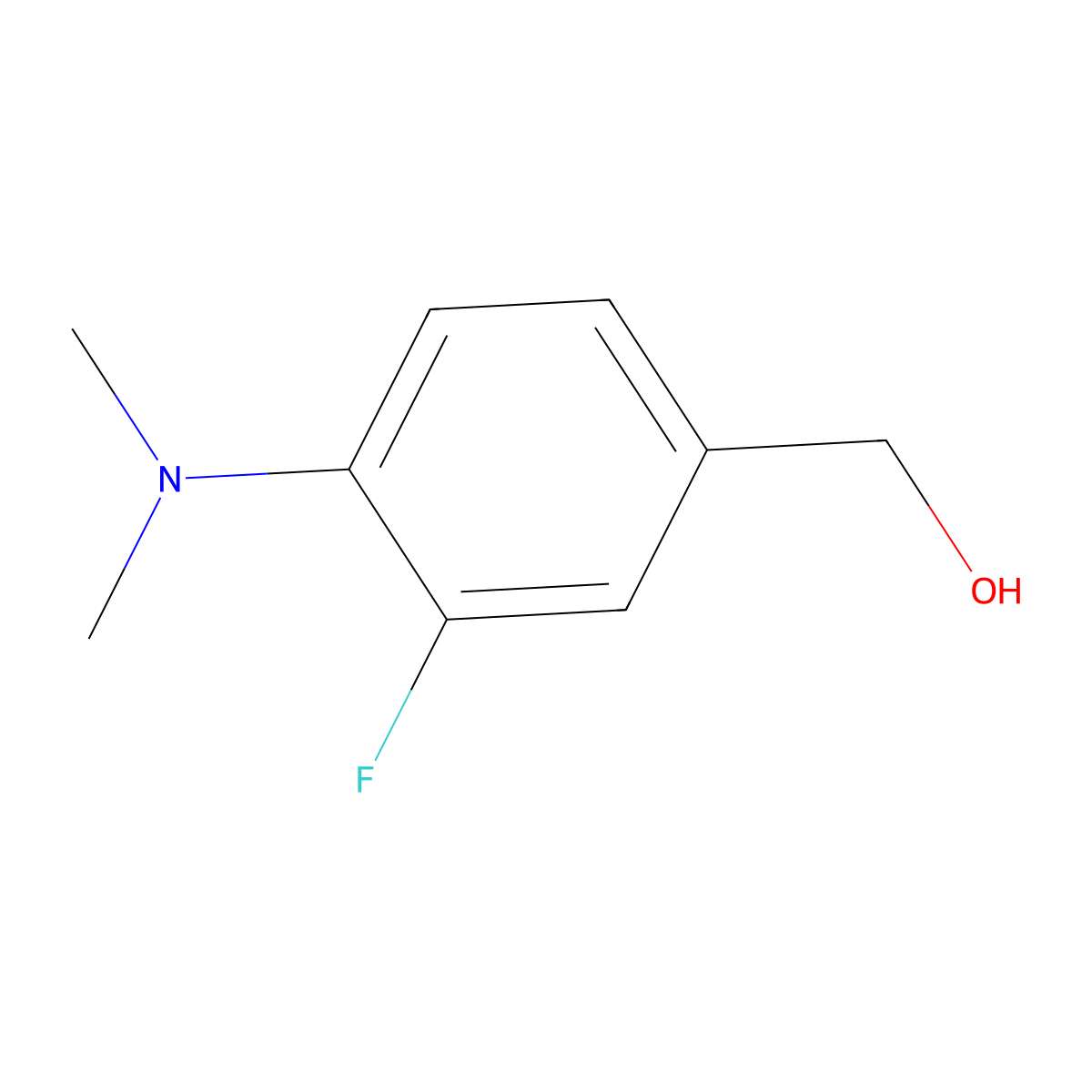 [4-(Dimethylamino)-3-fluorophenyl]methanol molecular structure, CAS 446-37-7