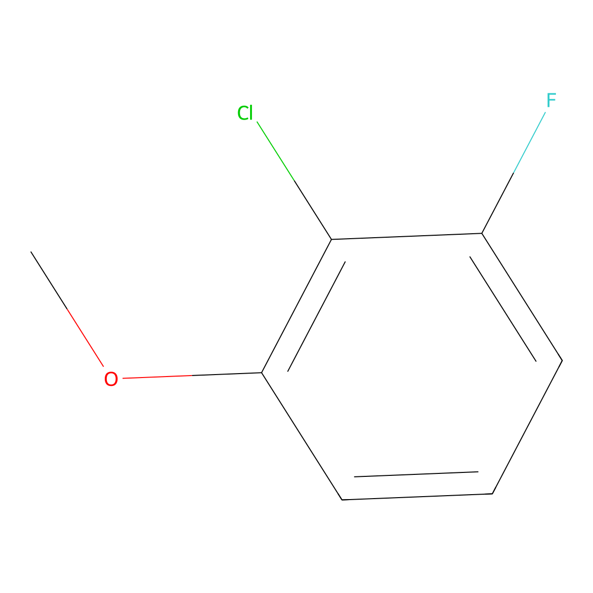 2-Chloro-1-fluoro-3-methoxybenzene molecular structure, CAS 446-60-6
