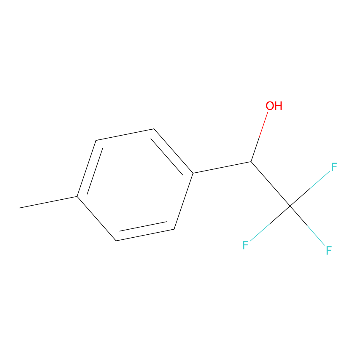 4-Methyl-alpha-(trifluoromethyl)benzenemethanol molecular structure, CAS 446-65-1