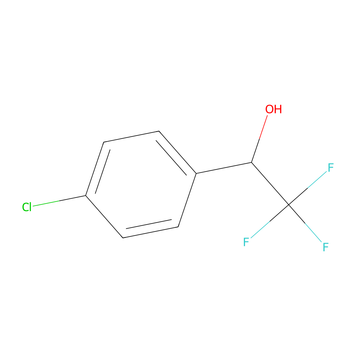 1-(4-Chlorophenyl)-2,2,2-trifluoroethanol molecular structure, CAS 446-66-2