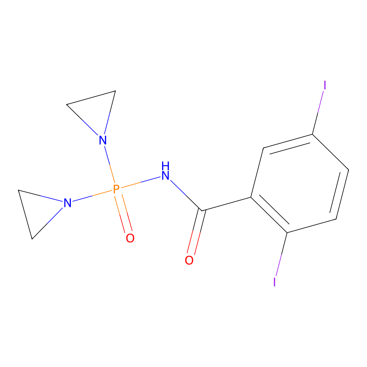 Diiodobenzotepa molecular structure, CAS 4460-32-6