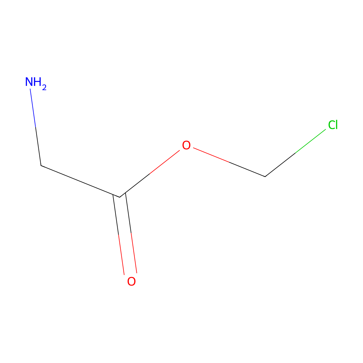 Chloromethyl 2-aminoacetate molecular structure, CAS 44600-95-5