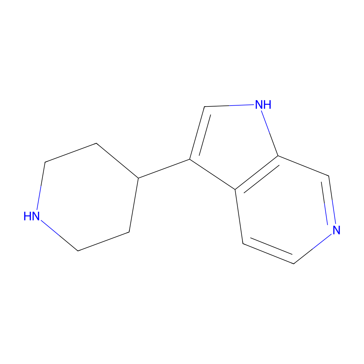 4-{1H-pyrrolo[2,3-c]pyridin-3-yl}piperidine molecular structure, CAS 446020-74-2