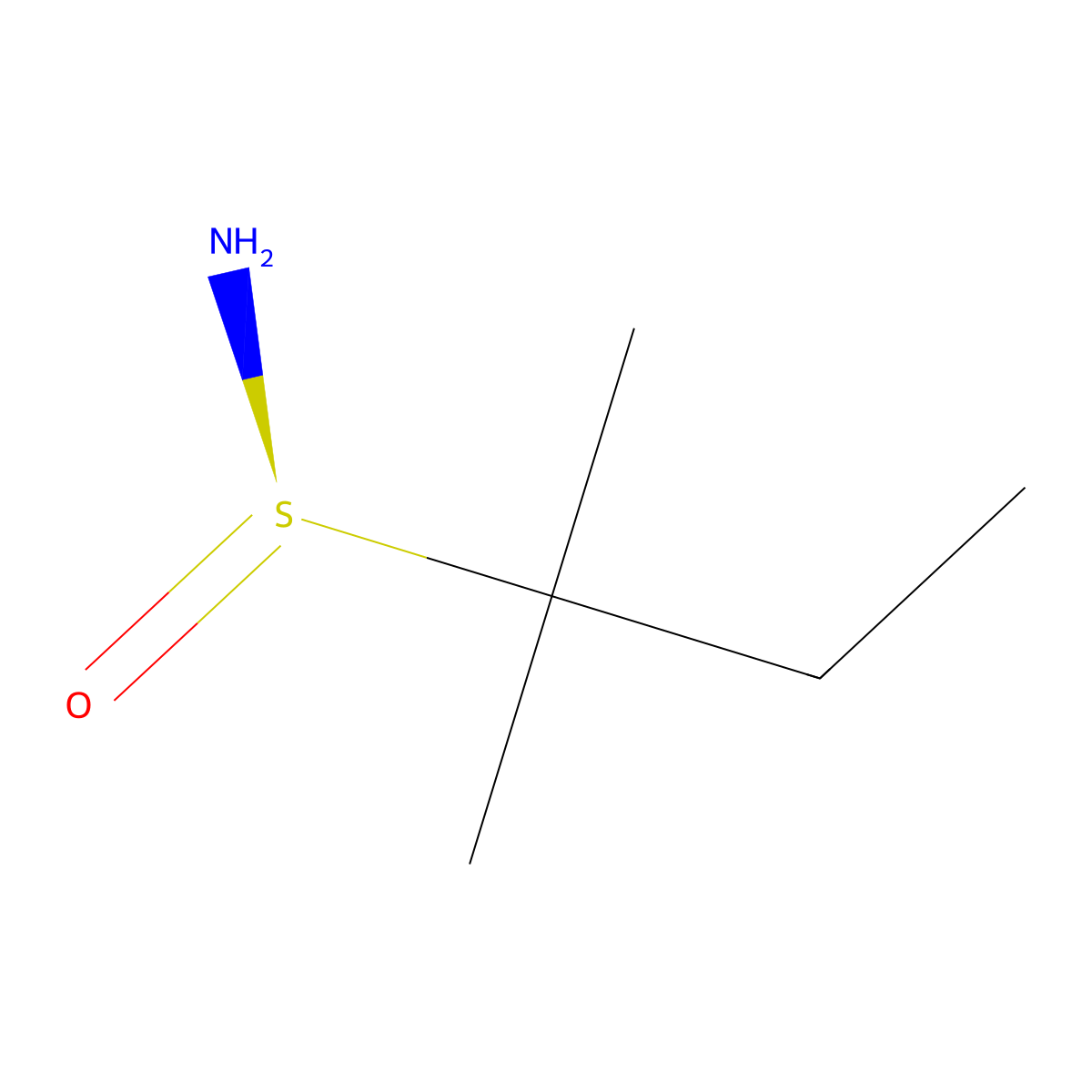 (R)-2-Methylbutane-2-sulfinamide molecular structure, CAS 446021-71-2