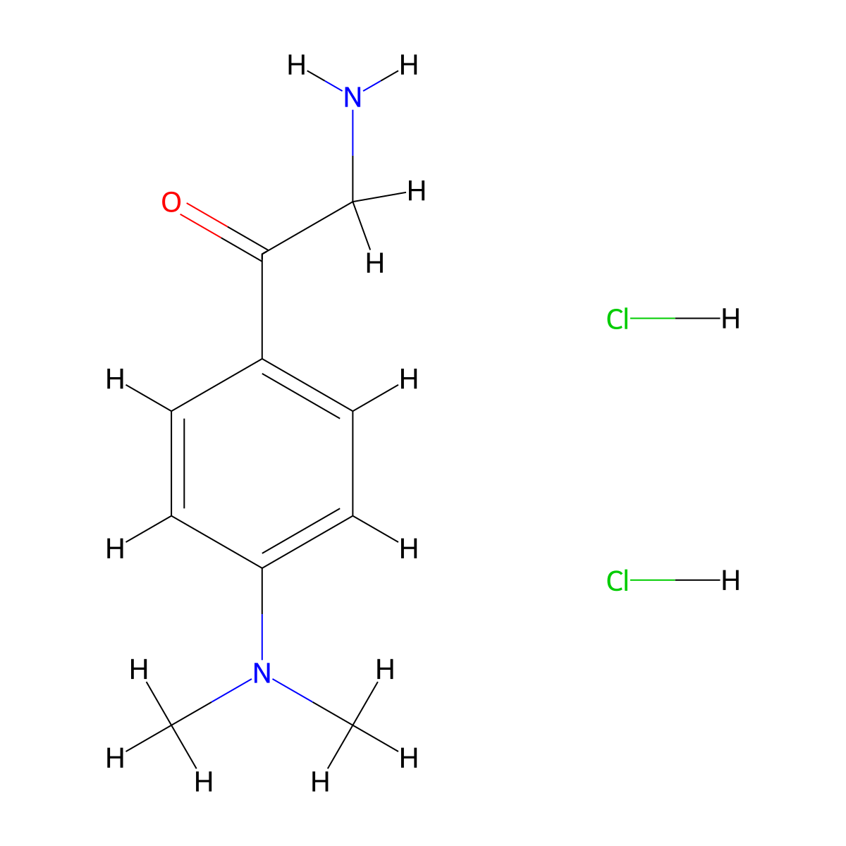 2-Amino-1-[4-(dimethylamino)phenyl]ethanone 2HCl molecular structure, CAS 446022-62-4