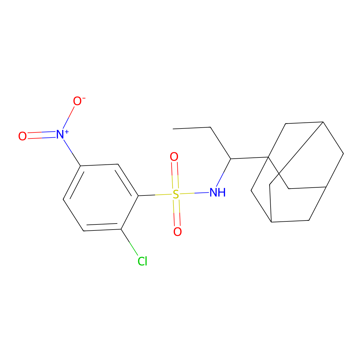 (Adamantanylpropyl)[(2-chloro-5-nitrophenyl)sulfonyl]amine molecular structure, CAS 446028-31-5