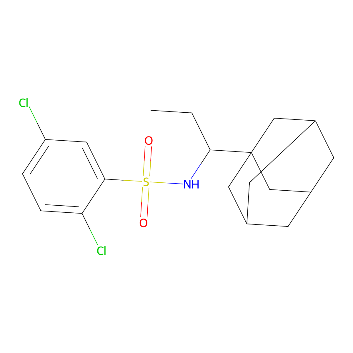 N-[1-(1-adamantyl)propyl]-2,5-dichlorobenzenesulfonamide molecular structure, CAS 446028-33-7