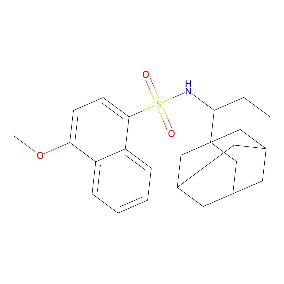 N-[1-(adamantan-1-yl)propyl]-4-methoxynaphthalene-1-sulfonamide molecular structure, CAS 446028-34-8