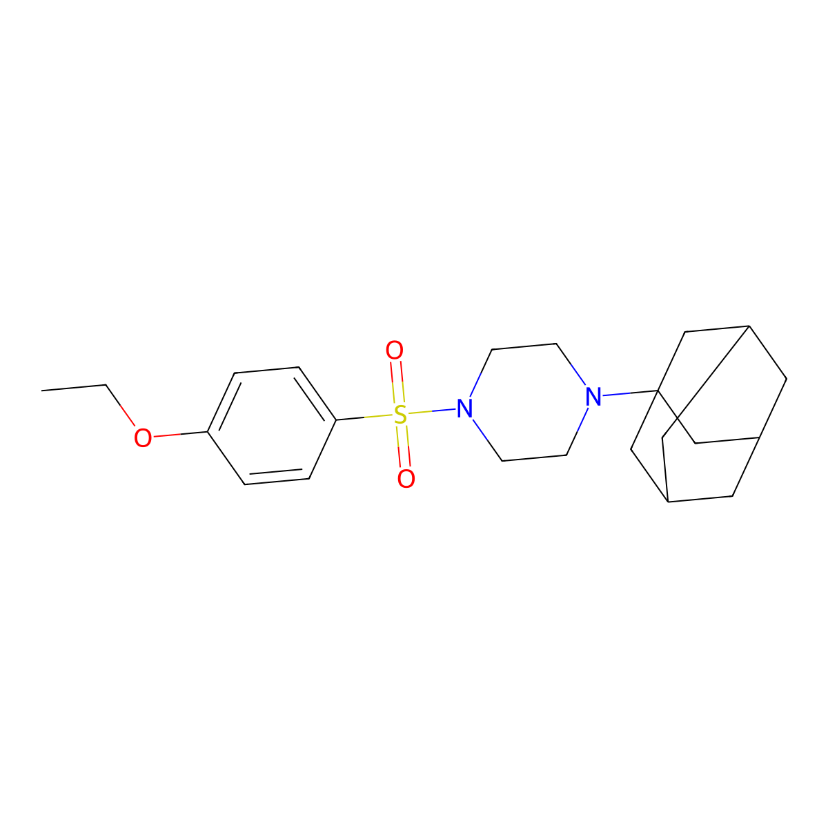 4-Adamantanyl-1-[(4-ethoxyphenyl)sulfonyl]piperazine molecular structure, CAS 446028-36-0