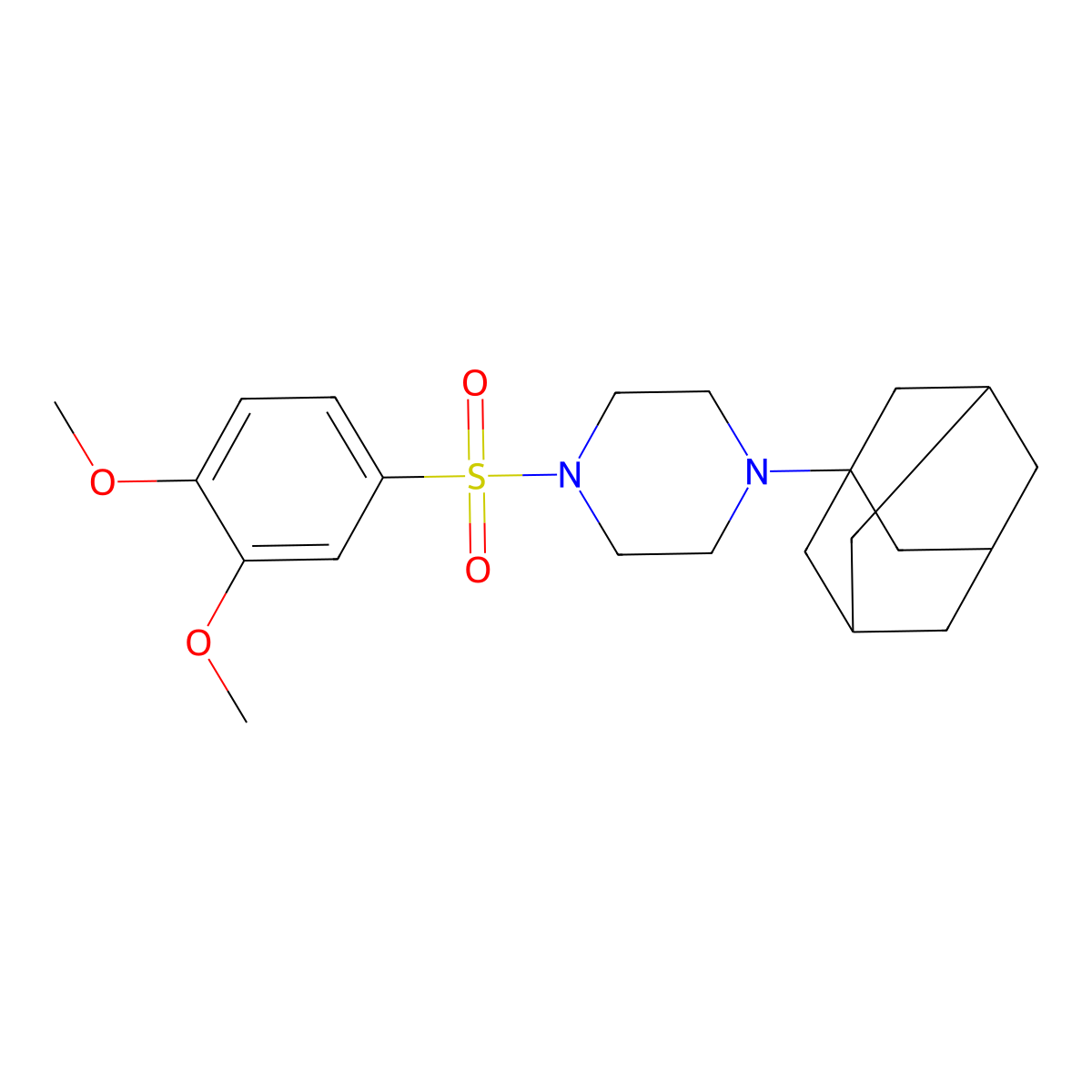 1-(Adamantan-1-yl)-4-(3,4-dimethoxybenzenesulfonyl)piperazine molecular structure, CAS 446028-37-1