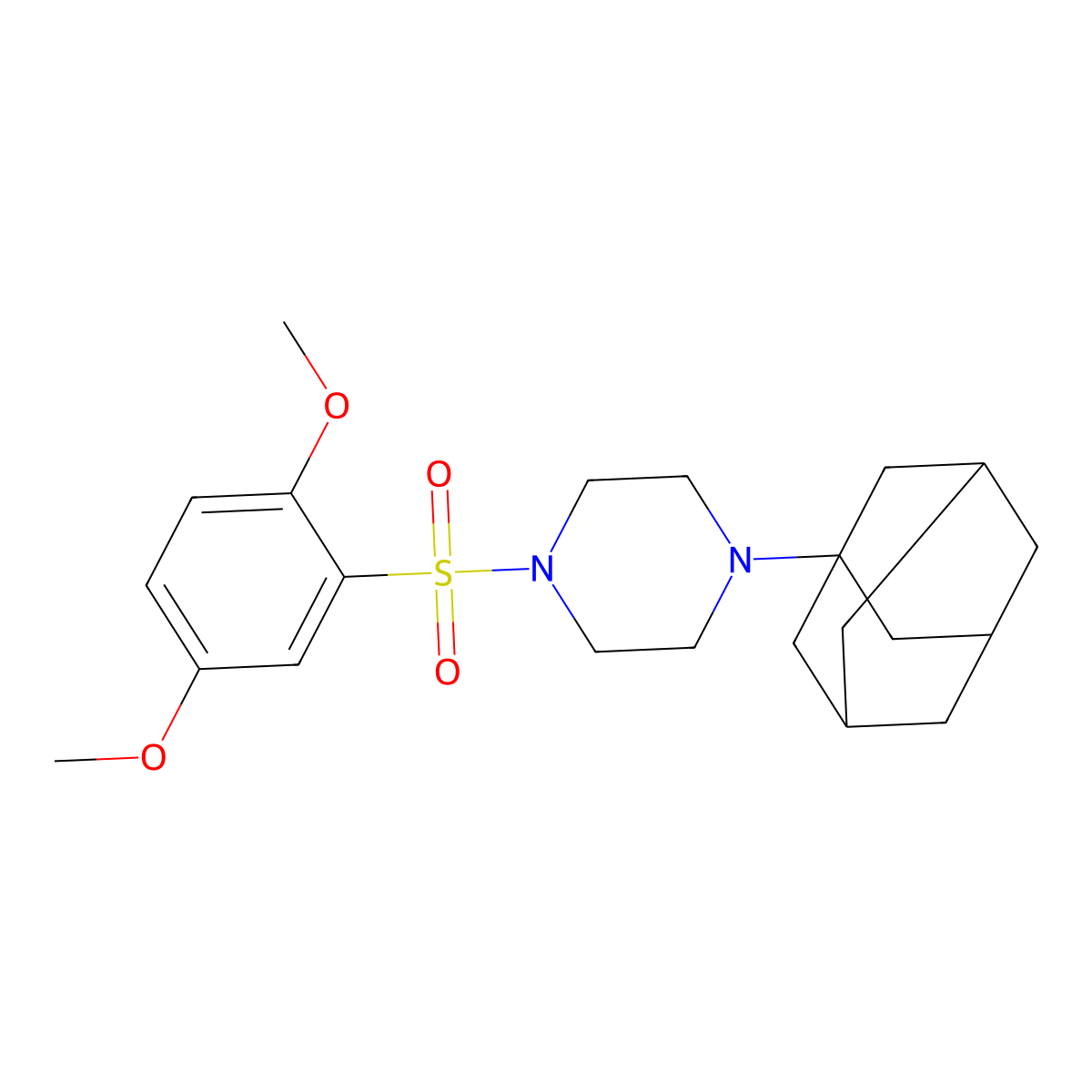 1-(Adamantan-1-yl)-4-(2,5-dimethoxybenzenesulfonyl)piperazine molecular structure, CAS 446028-38-2