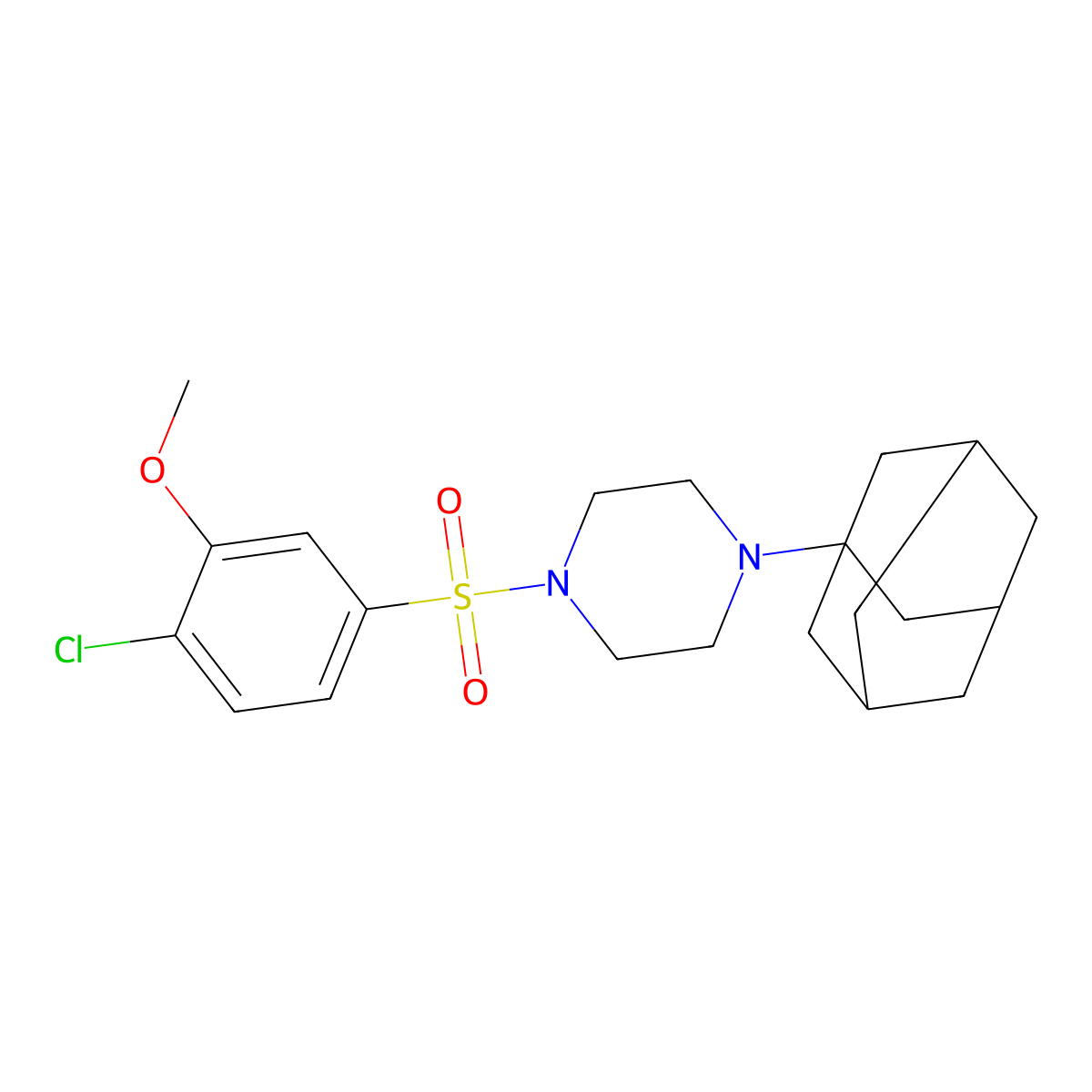 1-(1-Adamantyl)-4-[(4-chloro-3-methoxyphenyl)sulfonyl]piperazine molecular structure, CAS 446028-39-3