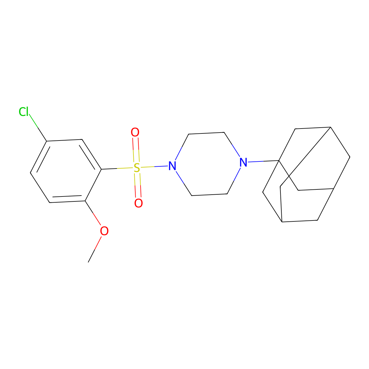 1-(1-Adamantyl)-4-[(5-chloro-2-methoxyphenyl)sulfonyl]piperazine molecular structure, CAS 446028-42-8