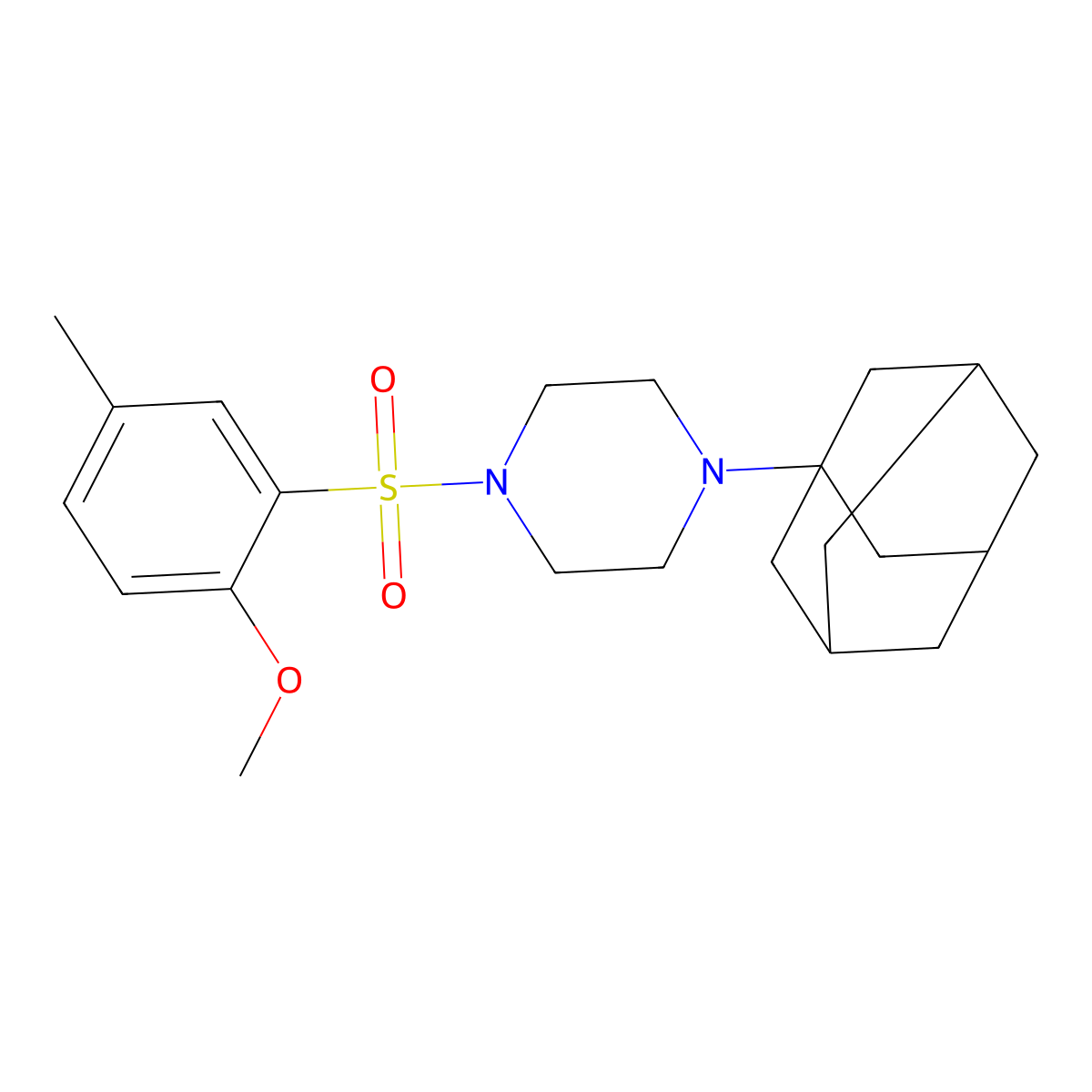 4-Adamantanyl-1-[(2-methoxy-5-methylphenyl)sulfonyl]piperazine molecular structure, CAS 446028-44-0