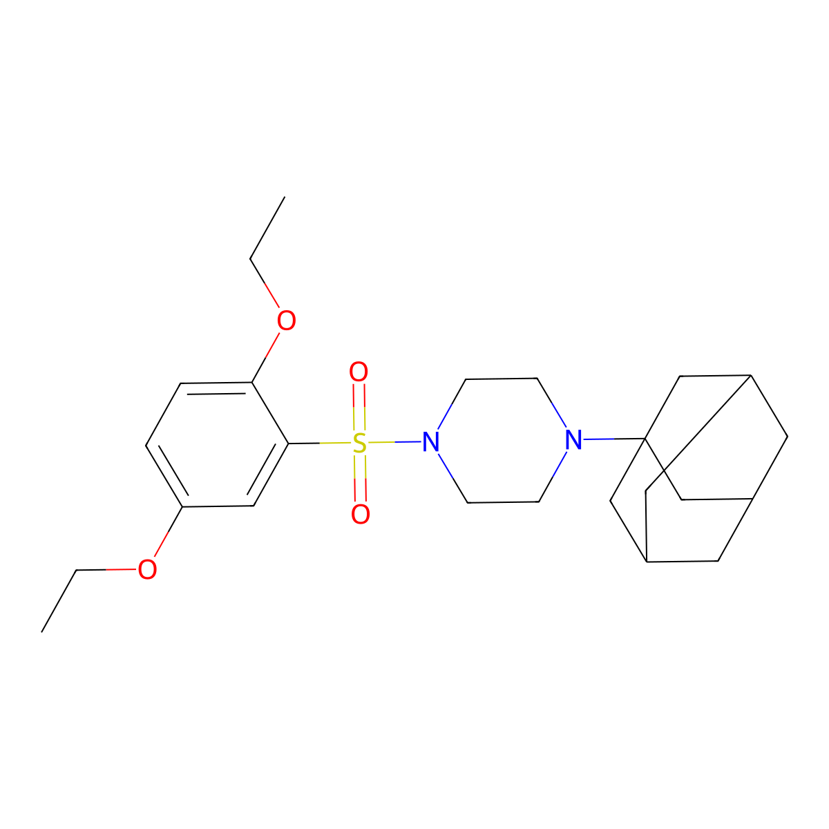 1-(Adamantan-1-yl)-4-(2,5-diethoxybenzenesulfonyl)piperazine molecular structure, CAS 446028-45-1
